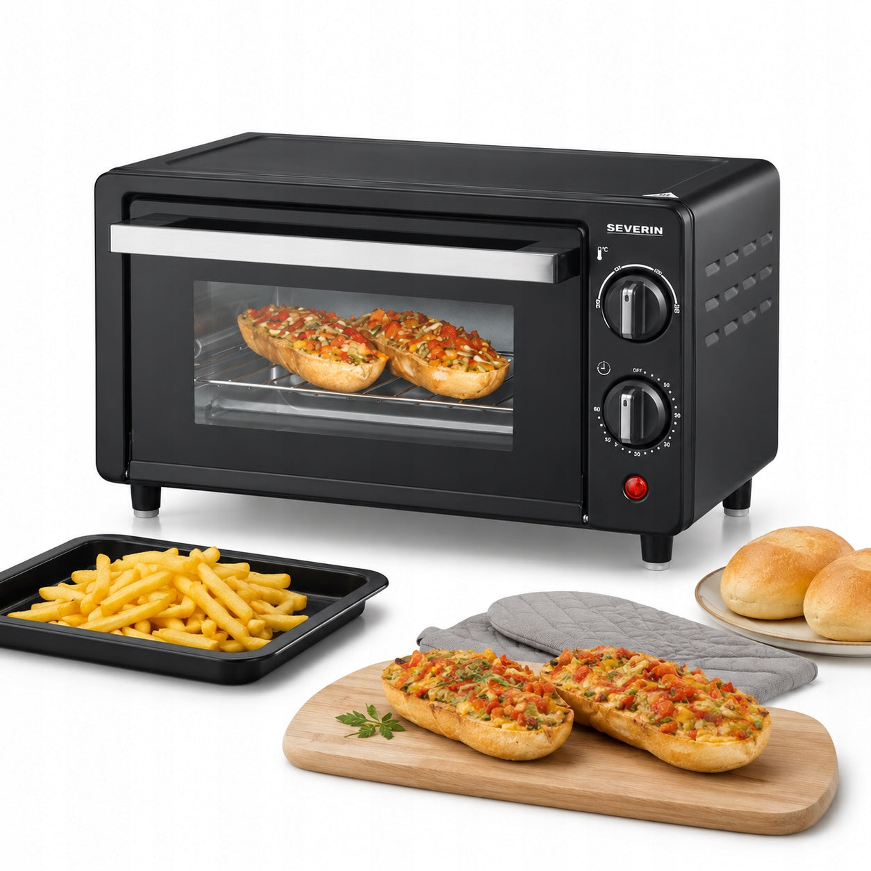 SEVERIN TO 2062 mini electric oven 9L 800W grill timer 60min