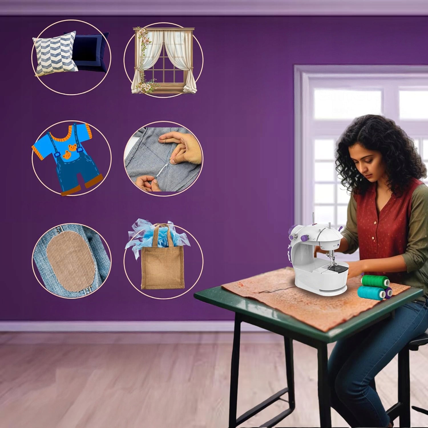 SEWING MACHINE FOR CHILDREN HOME MECHANICAL STRAIGHT 12 STITCHES+ACCESSORIES Brand no brand