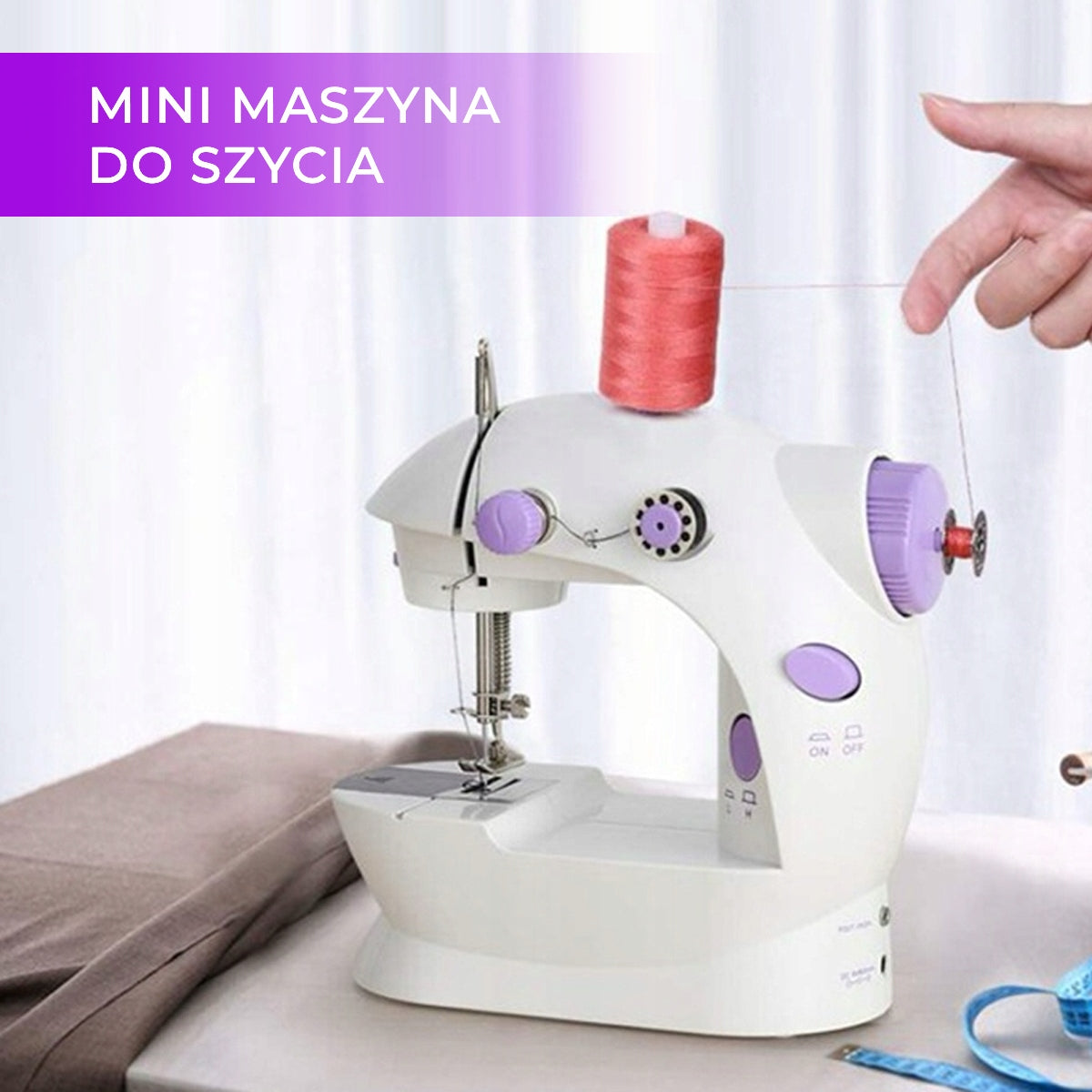 SEWING MACHINE MINI PORTABLE LED BACKLIGHT 2 MODES + AKCESORIA Packaging status original