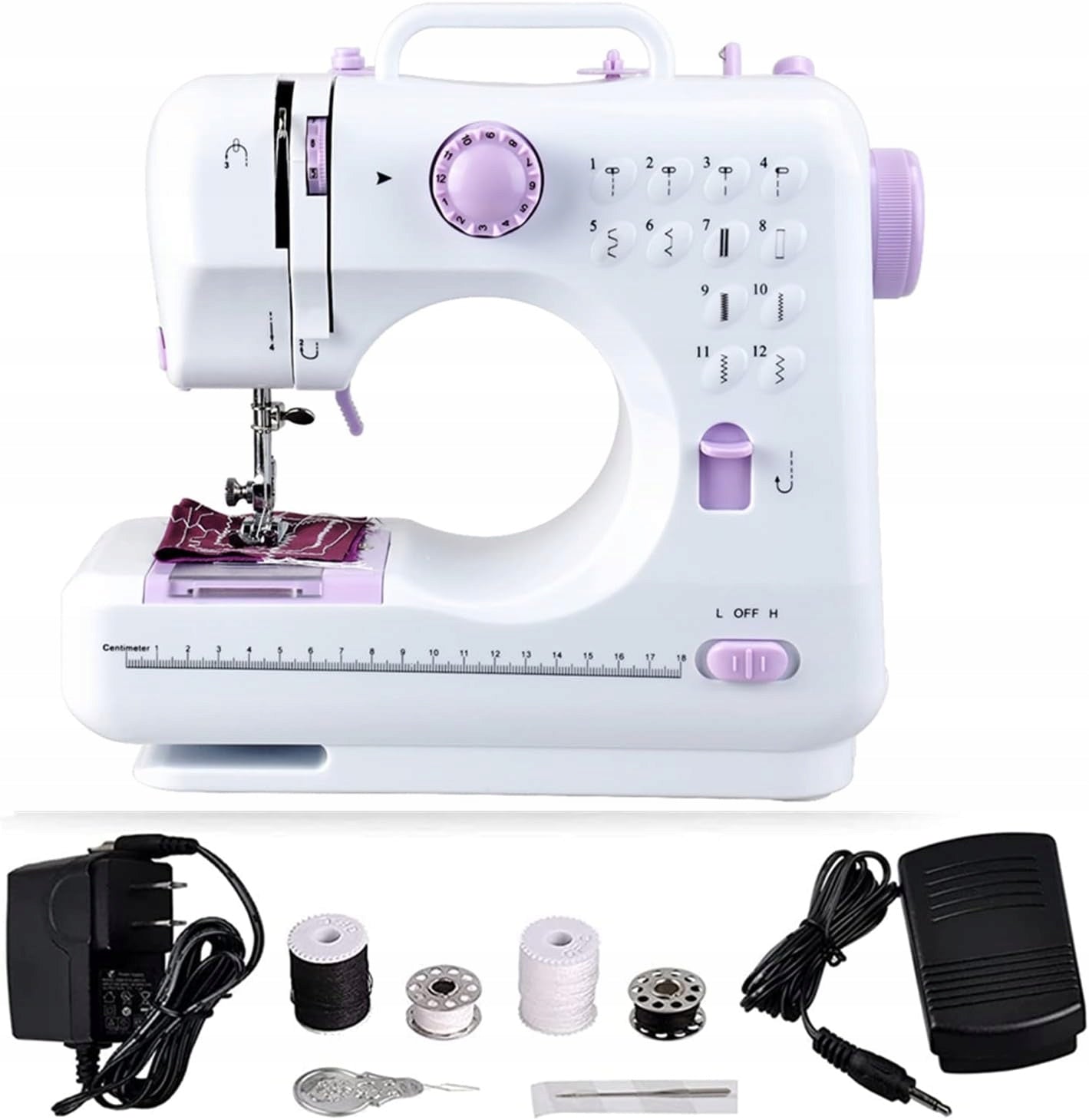 SEWING MACHINE MINI PORTABLE MECHANICAL 12 STITCHES ACCESSORIES