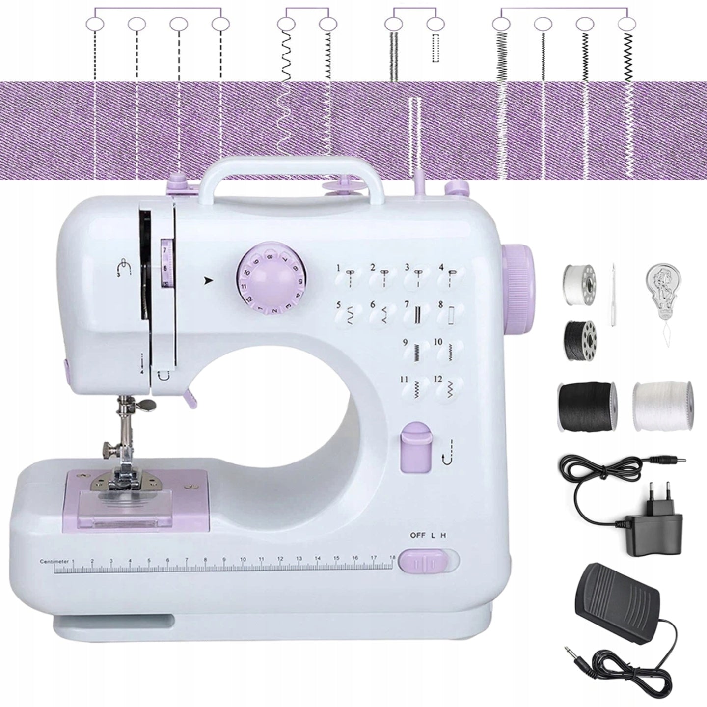 SEWING MACHINE PORTABLE HOME EASY SMALL 12 STITCHES + SEWING KIT