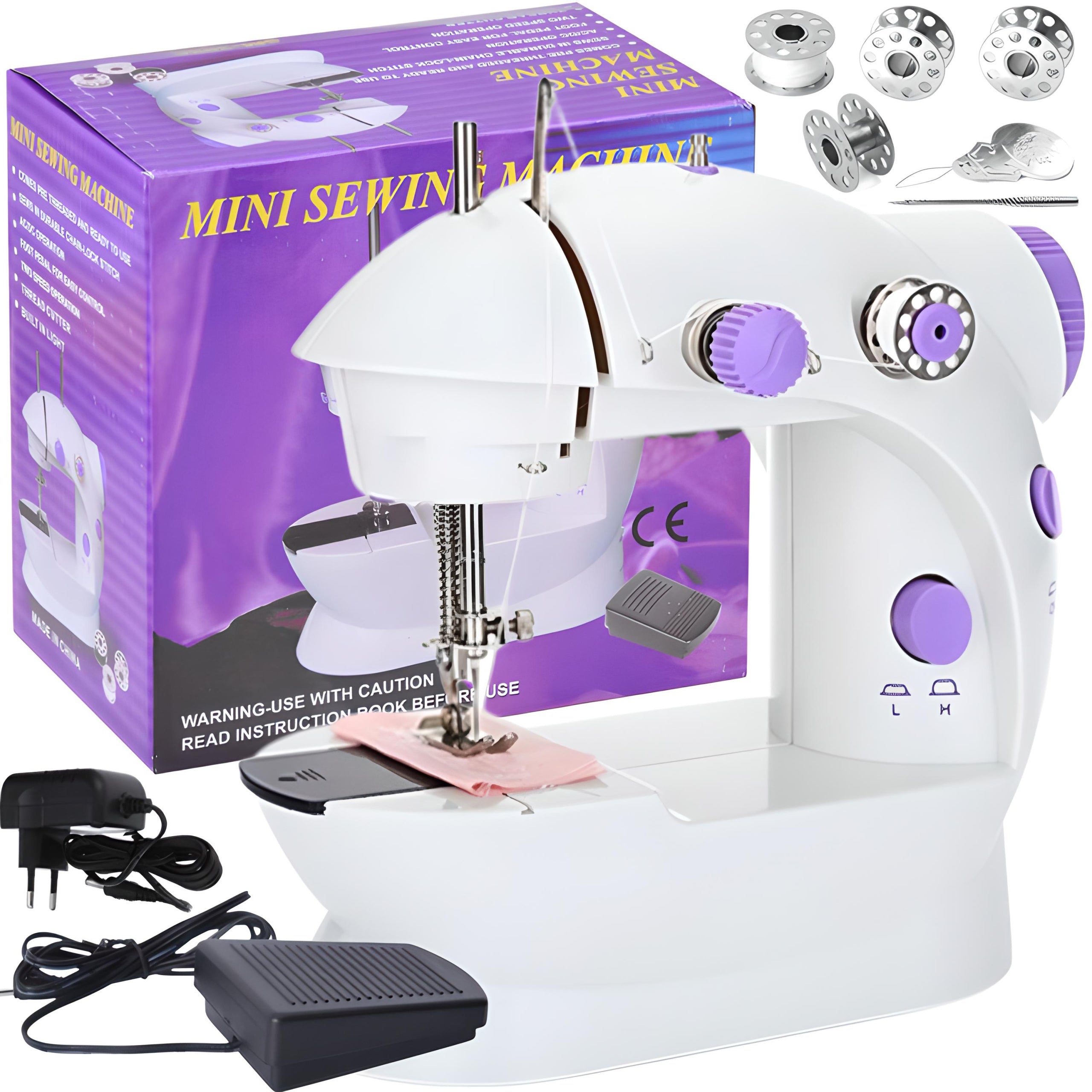 SEWING MACHINE PORTABLE MINI ACCESSORIES + FREEBIES ILLUMINATED 2 MODES
