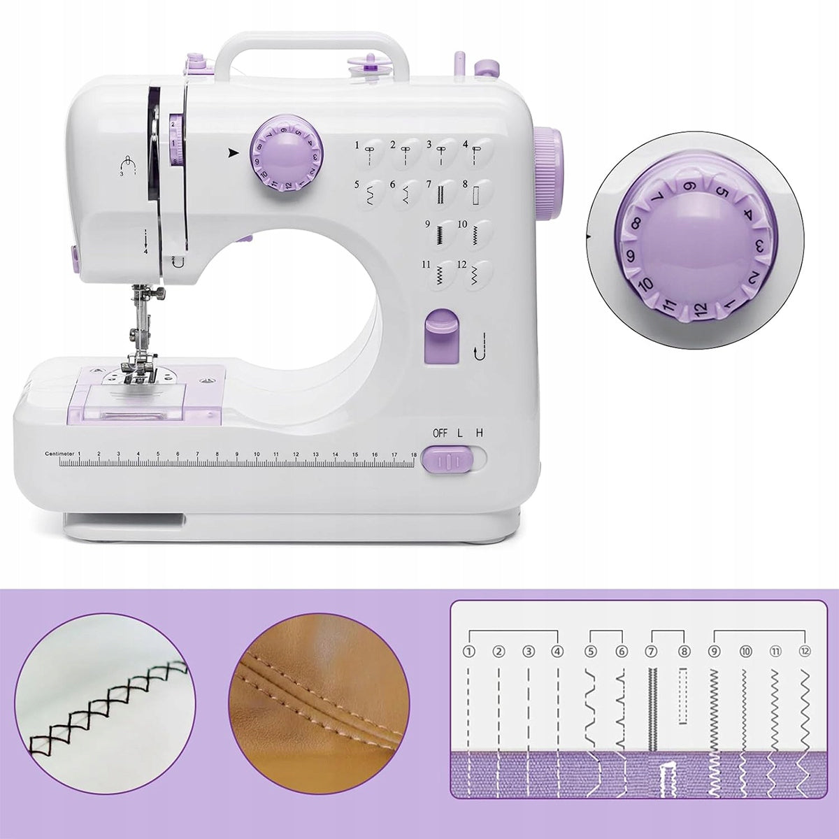 SEWING MACHINE PORTABLE MINI WITH PEDAL+LED+ SEWING SET 12 STITCHES Brand no brand