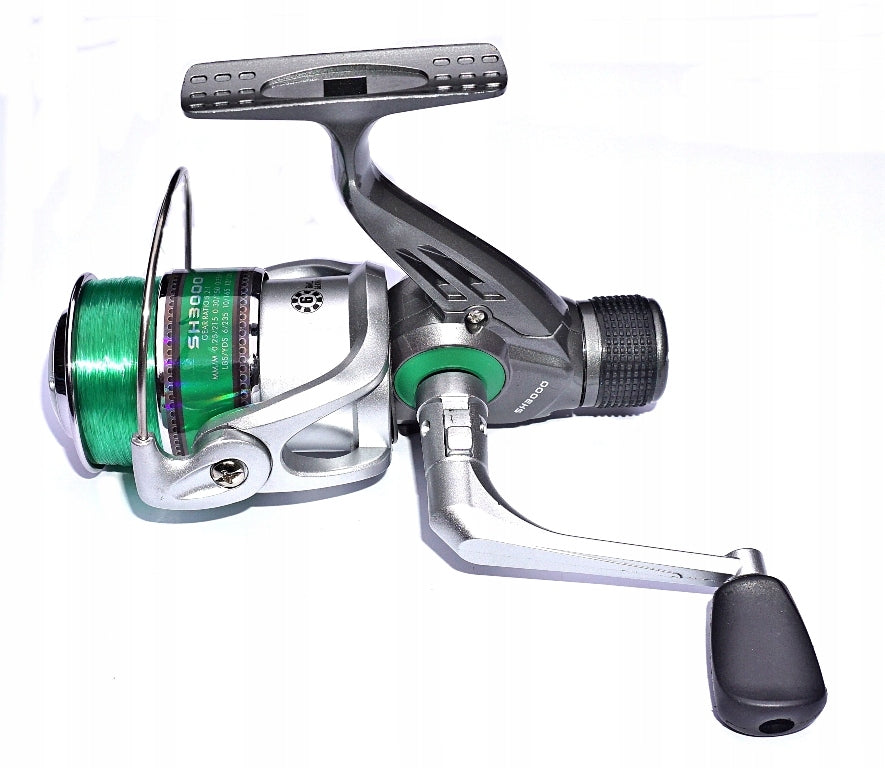 SH 3000 GREEN reel - 6 bearings + Freebie fishing line - Spinning Float Ground Manufacturer code SH3000 - GREEN