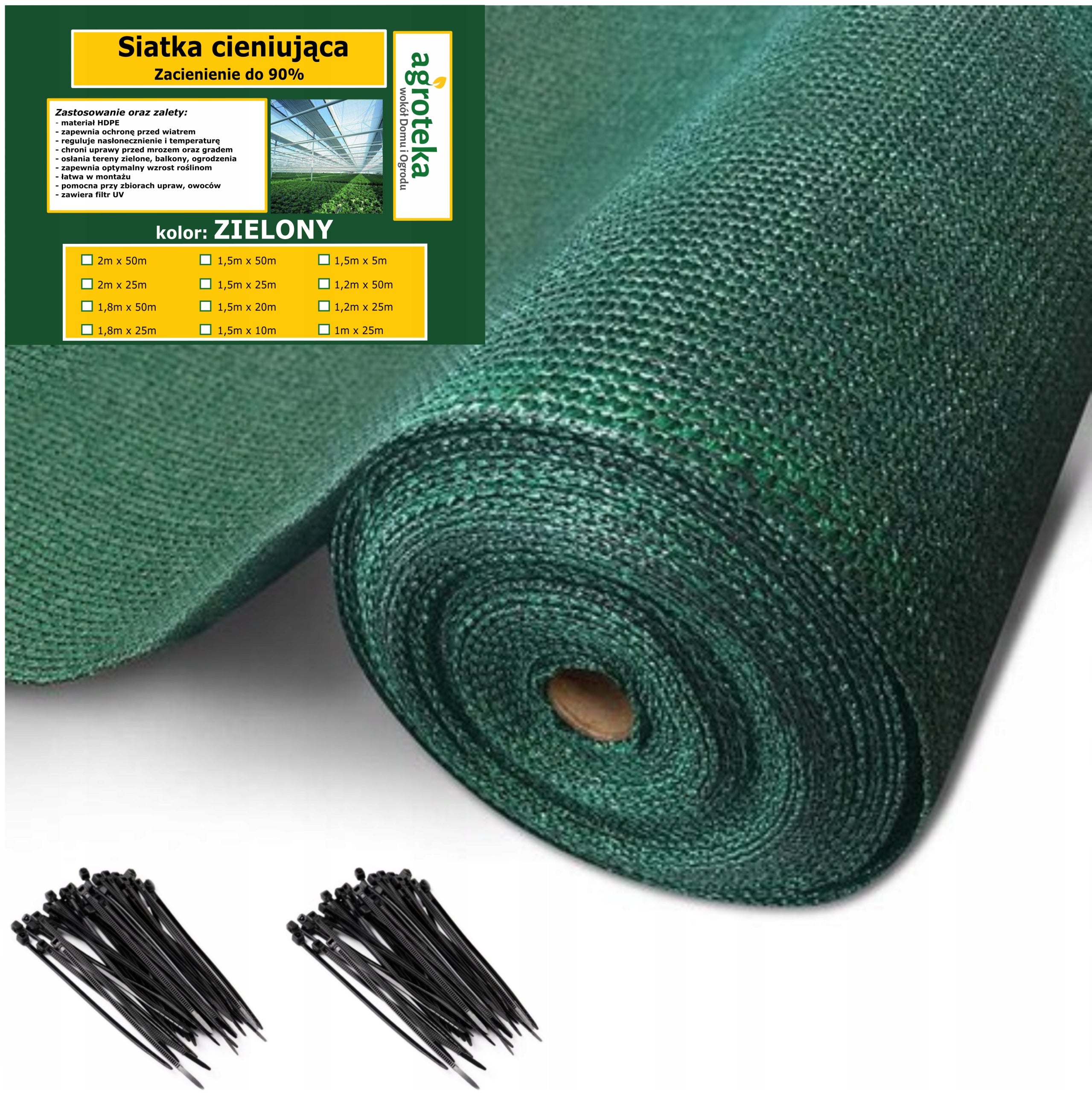 SHADING MESH 90% MASKING 1,2x25m MAT FENCE COVER UV+ FENCE Packaging status original