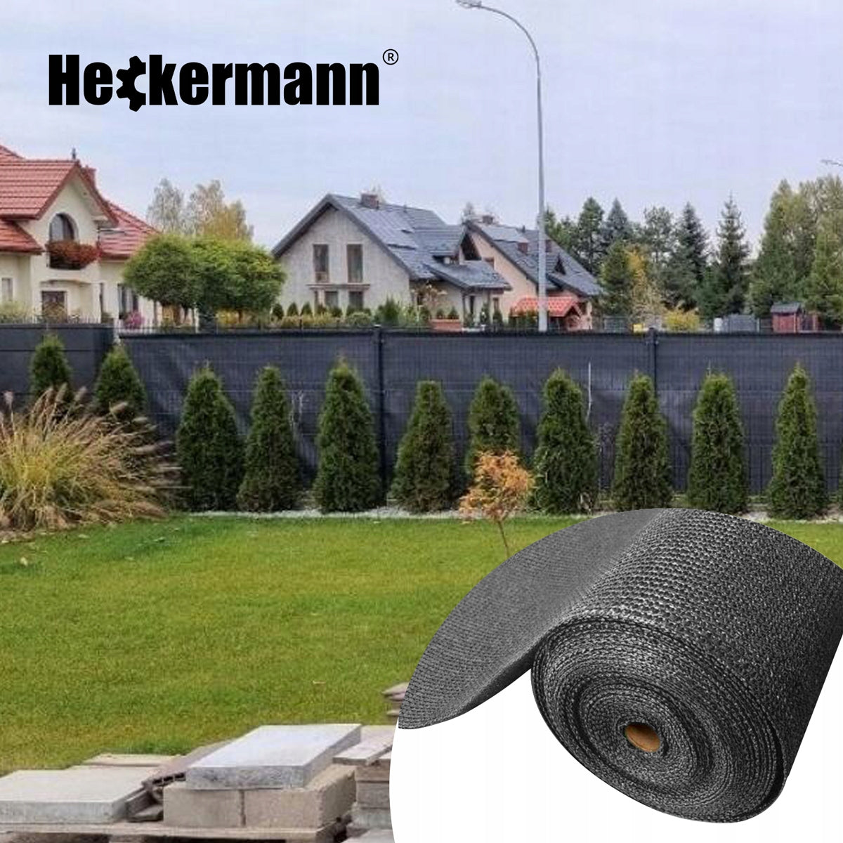 SHADING MESH MASKING 90% FOR FENCE UV SHIELDING FENCE 1,5x10m 140g Color gray