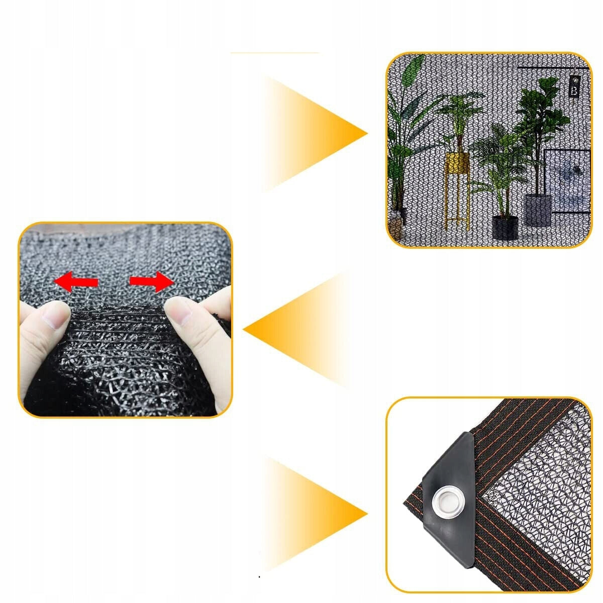 SHADING NET FOR GARDEN, SHADING NET WITH EYELETS OUTSIDE 2X3M Length 300 cm
