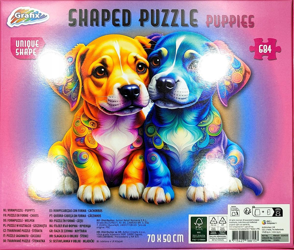 SHAPED PUZZLE - VARIOUS. 70x50. 684 EL. PUPPIES / DOGS Manufacturer code 900163-3224152