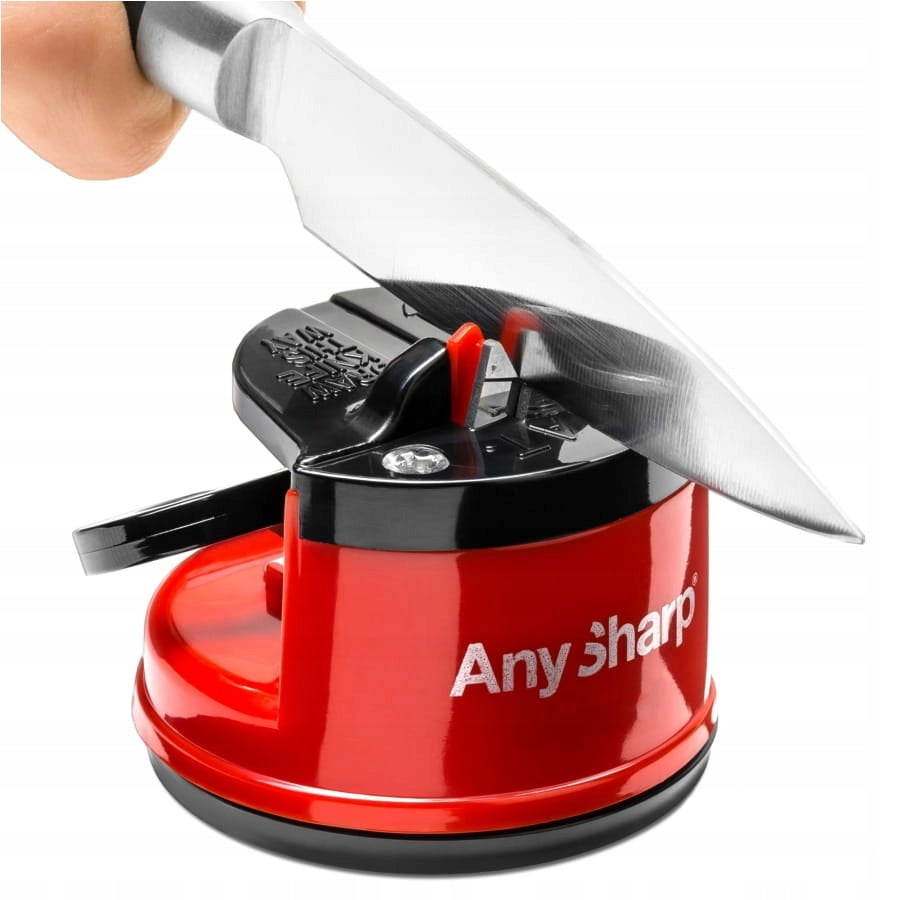 SHARPENER AnySharp classic red with suction cup for kitchen knives Brand AnySharp