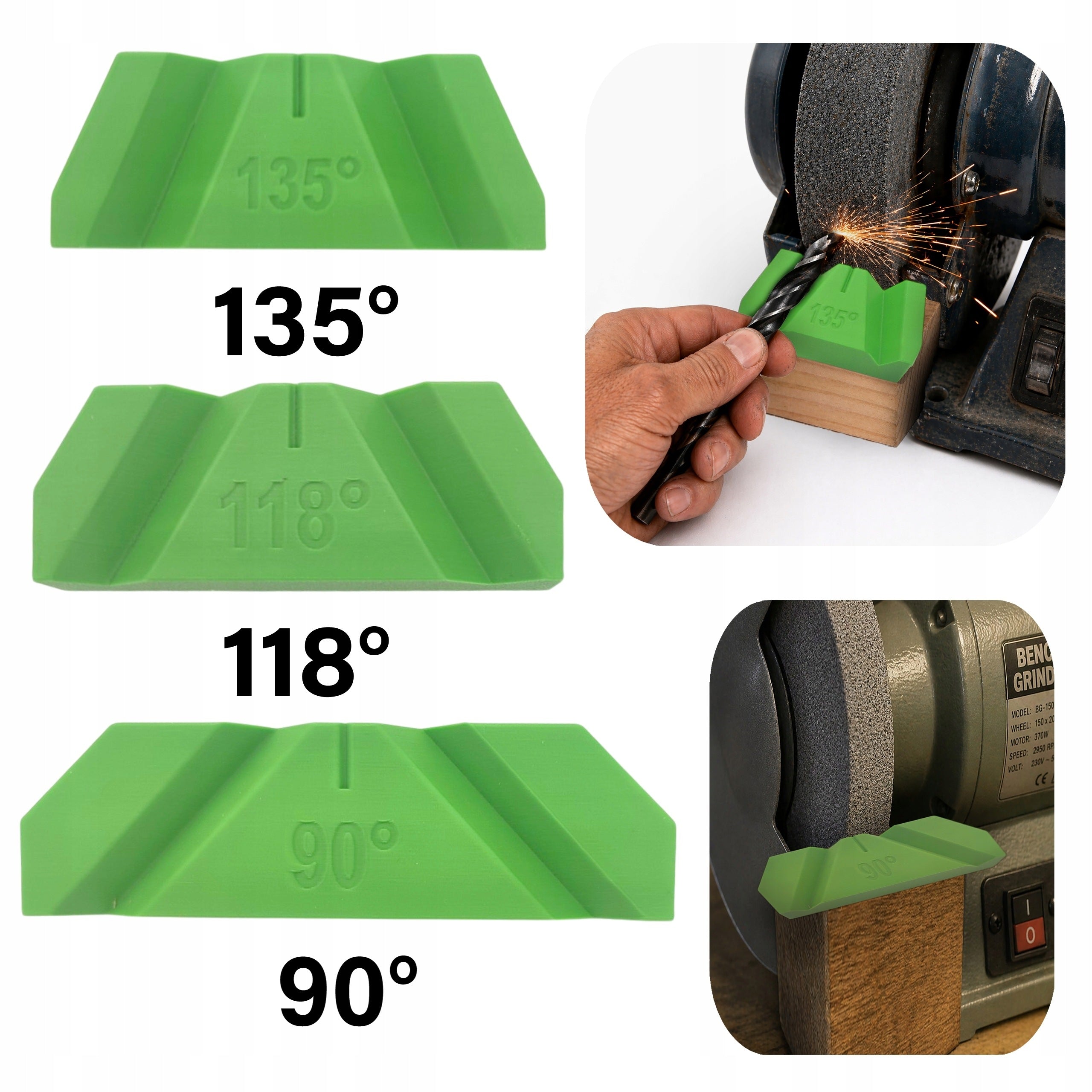 SHARPENING HANDLE, 90° DRILL SHARPENING GUIDE, 118°, 135°