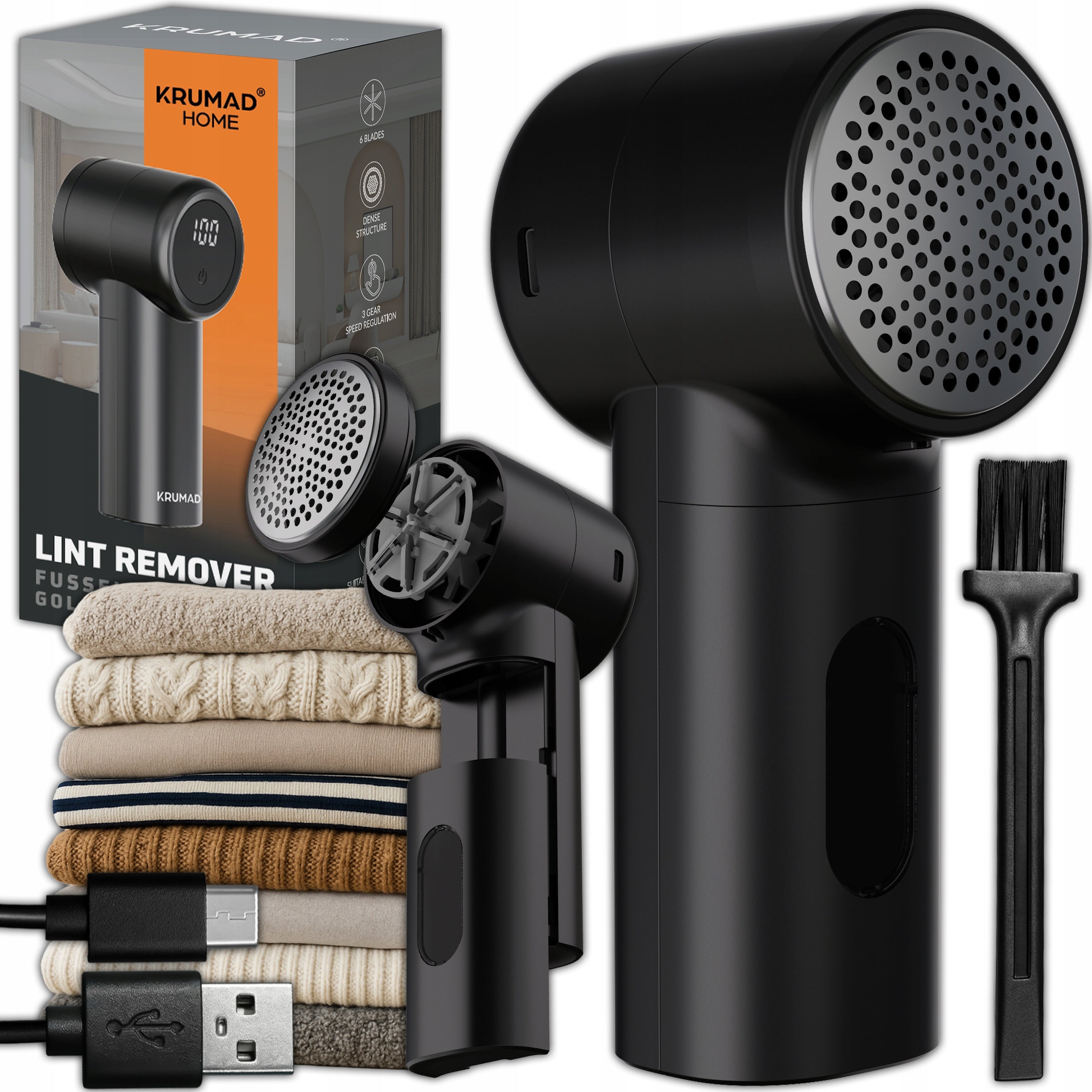 SHAVER CLOTHES MACHINE FABRIC SWEATERS ELECTRIC USB STRONG 6 BLADES