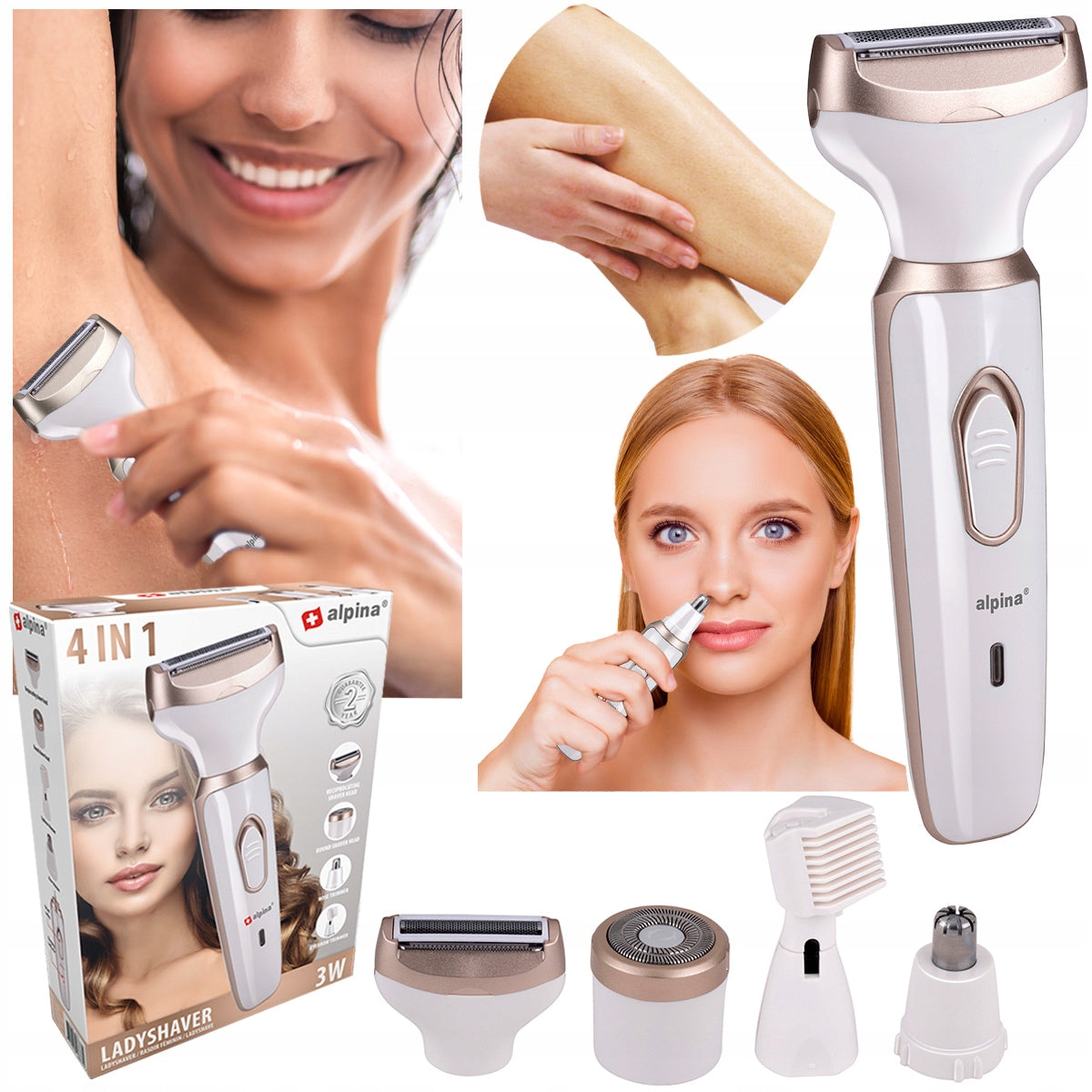 SHAVER Electric Women's Trimmer Epilator 4in1 ALPINA