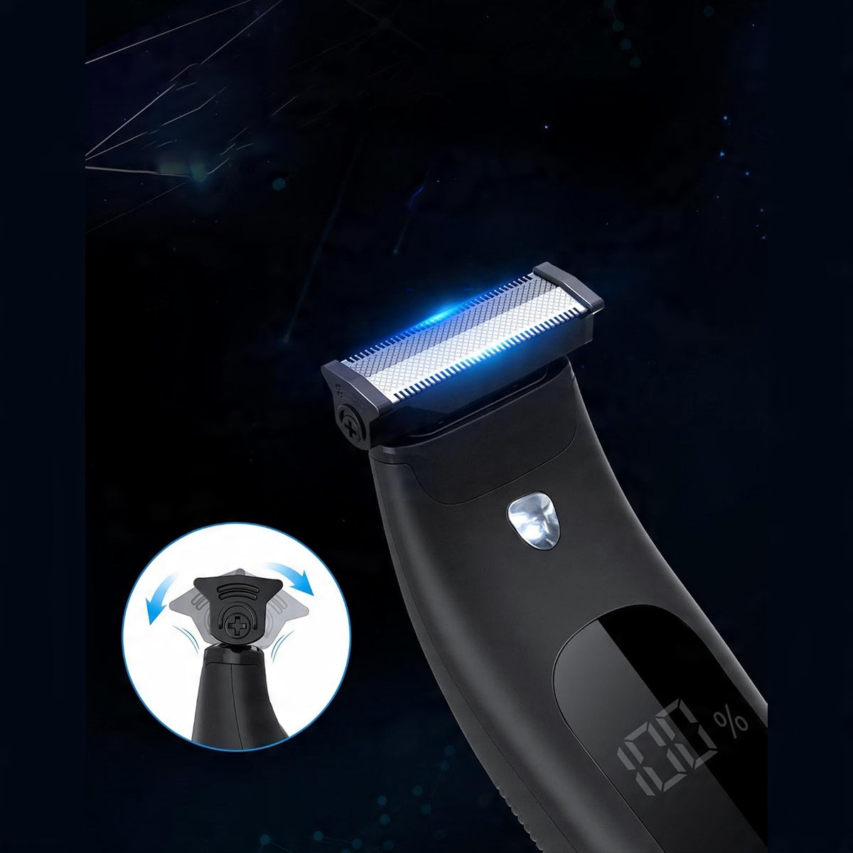 SHAVER MEN'S ELECTRIC BEARD RAZOR FACIAL HAIR BODY WITH LED Packaging status original