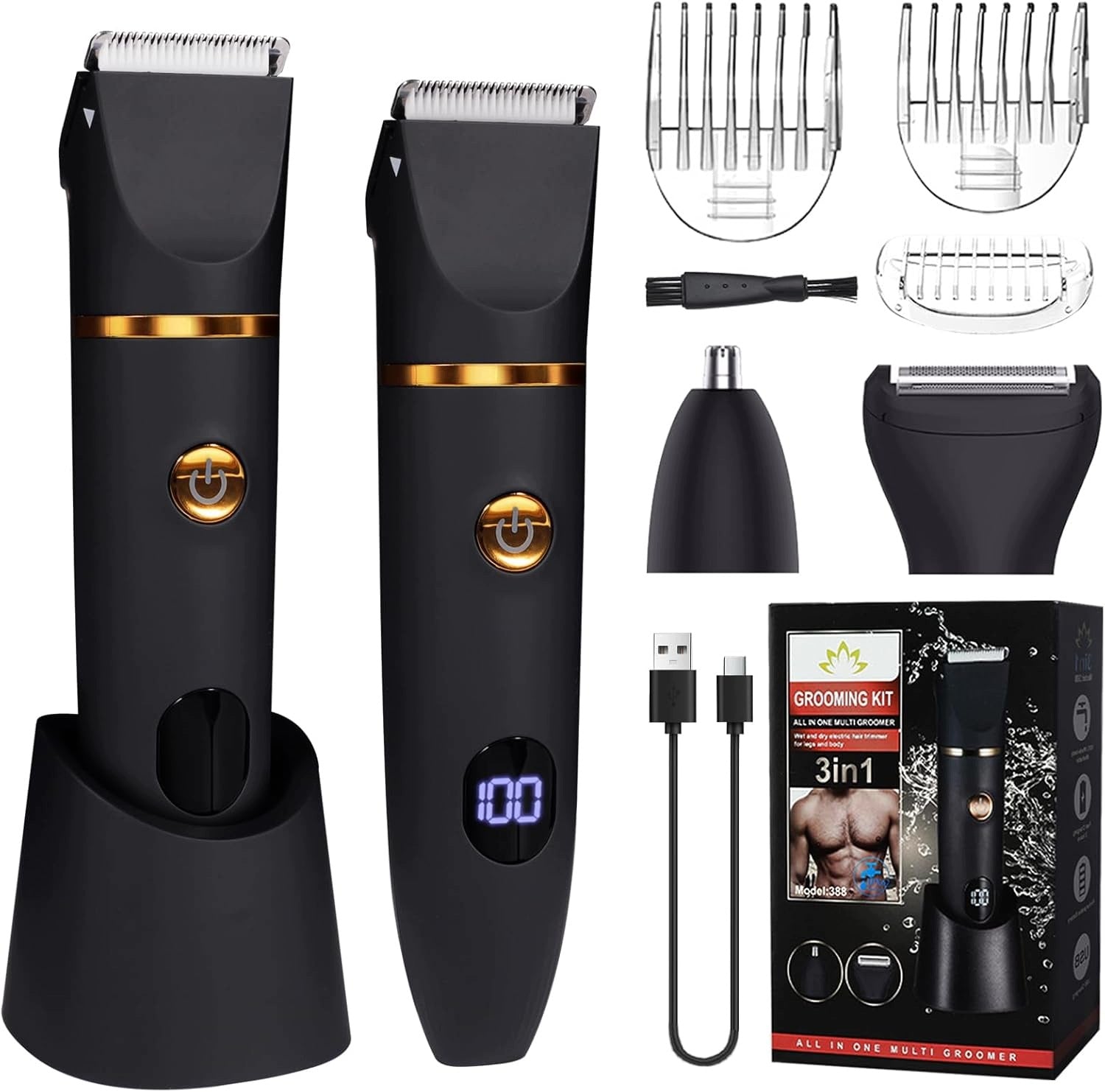 SHAVER MEN'S ELECTRIC BEARD SHAVER BODY BEARD + TRIMMER