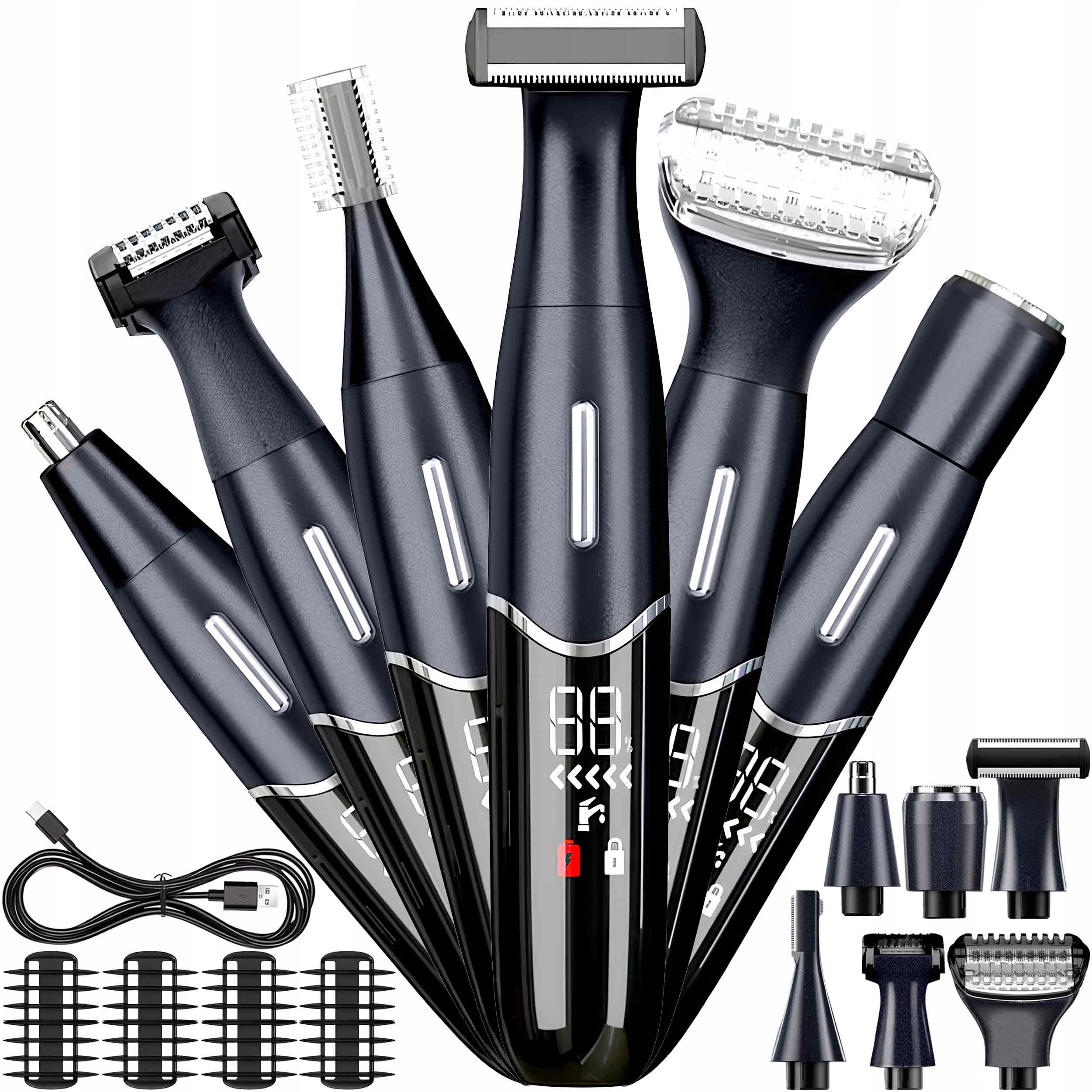 SHAVER MEN'S HAIR BEARD CLIPPER TRIMMER 6IN1 WIRELESS
