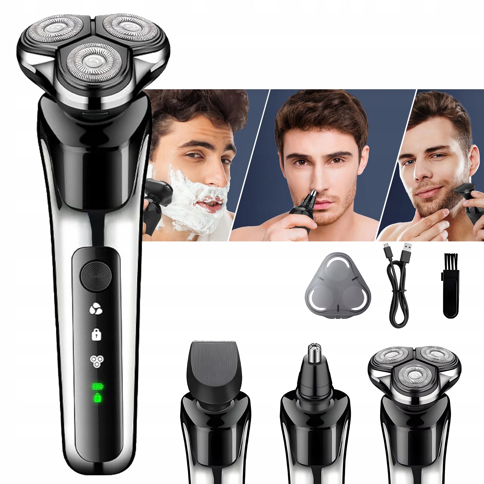 SHAVER MEN'S RAZOR TRIMMER 3W BEARD HAIR WIRELESS SHAVING Type not specified