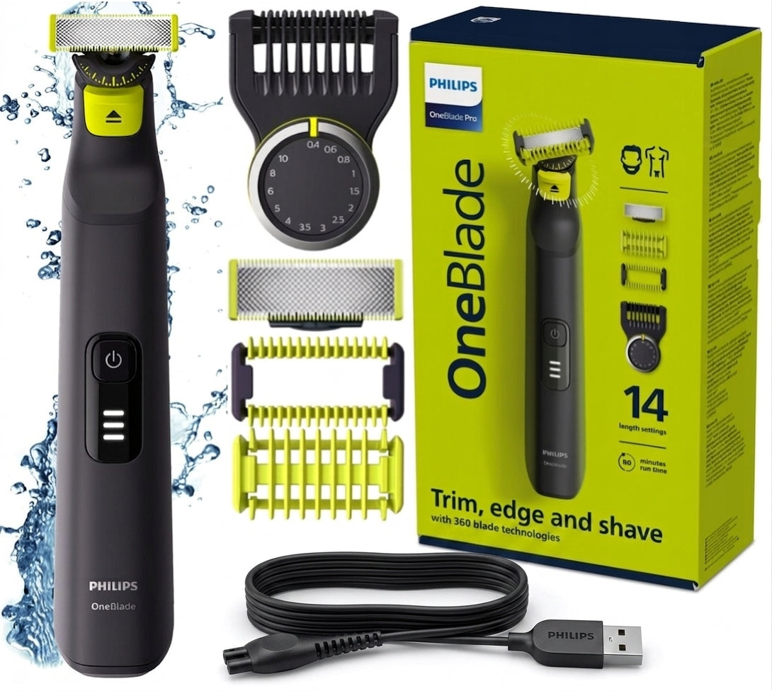SHAVER PHILIPS ONEBLADE PRO 360 RAZOR FACIAL HAIR WIRELESS