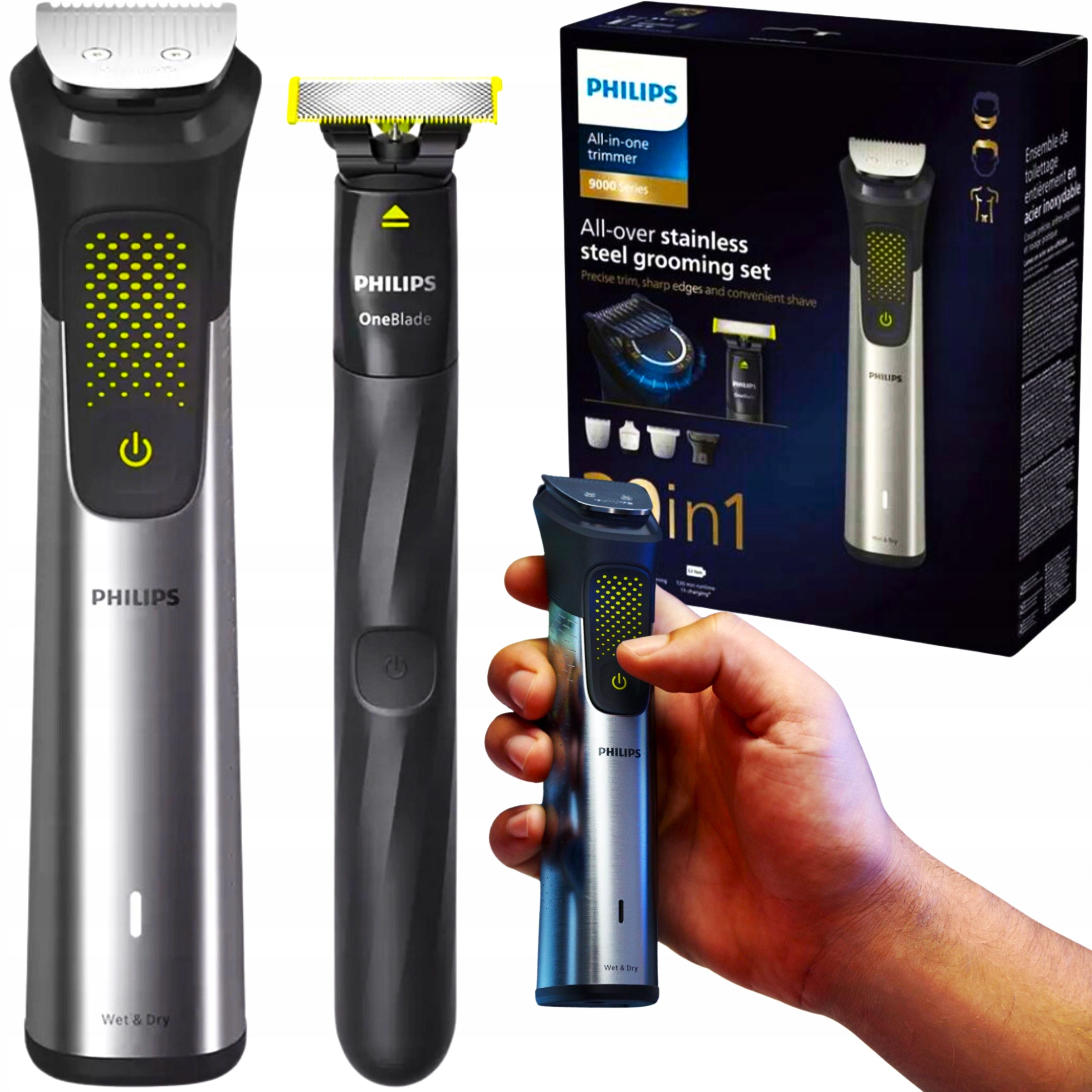 SHAVER PHILIPS TRIMMER 20in1 SET WIRELESS RAZOR ONEBLADE SET Brand Philips