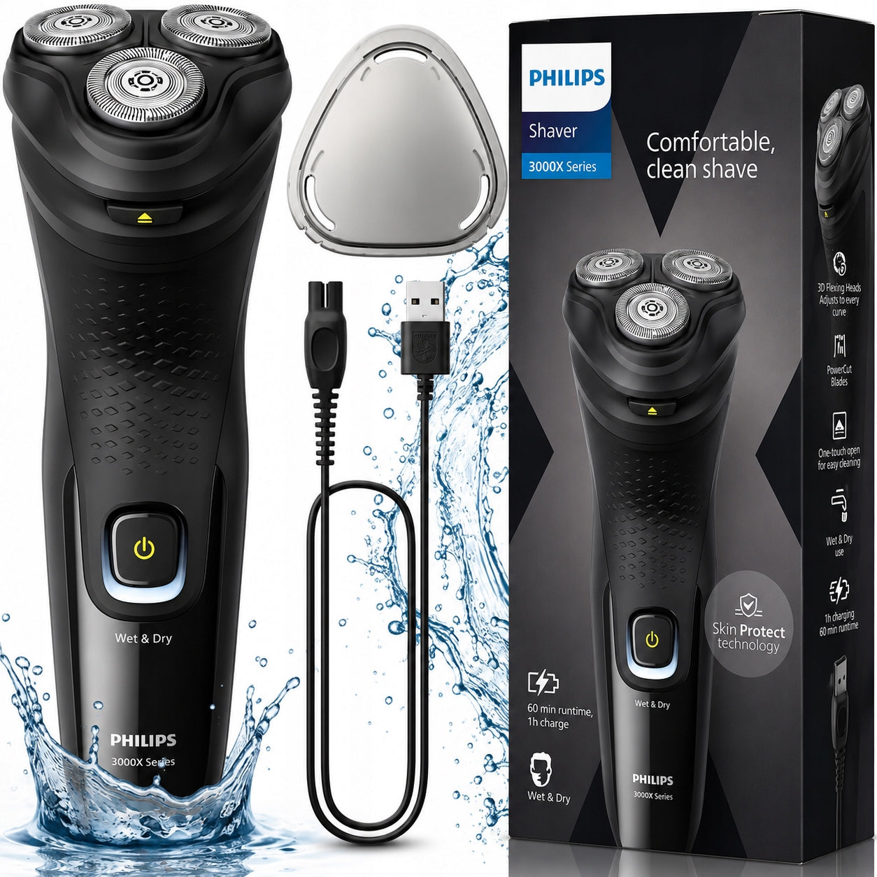 SHAVER PHILIPS TRIMMER BEARD CORDLESS BLADES 4D
