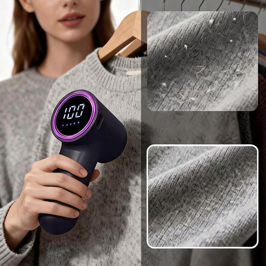 SHAVER RAZOR CLOTHES 6 BLADES LCD CASHMERE 5 GEARS Power supply mains