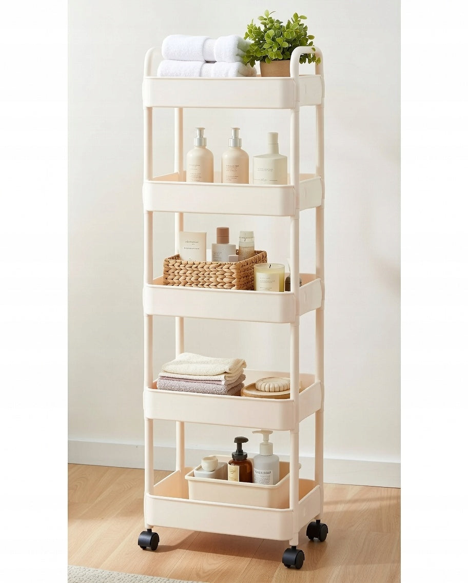 SHELF BATHROOM SHELF ON WHEELS 5 LEVELS Mobile Office Kitchen Cabinet Manufacturer code 5905996238763