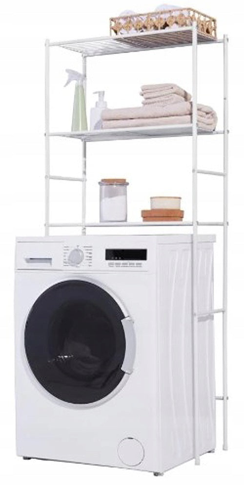 SHELF BOOKCASE OVER WASHING MACHINE BATHROOM DRYER WHITE METAL 162x66x30