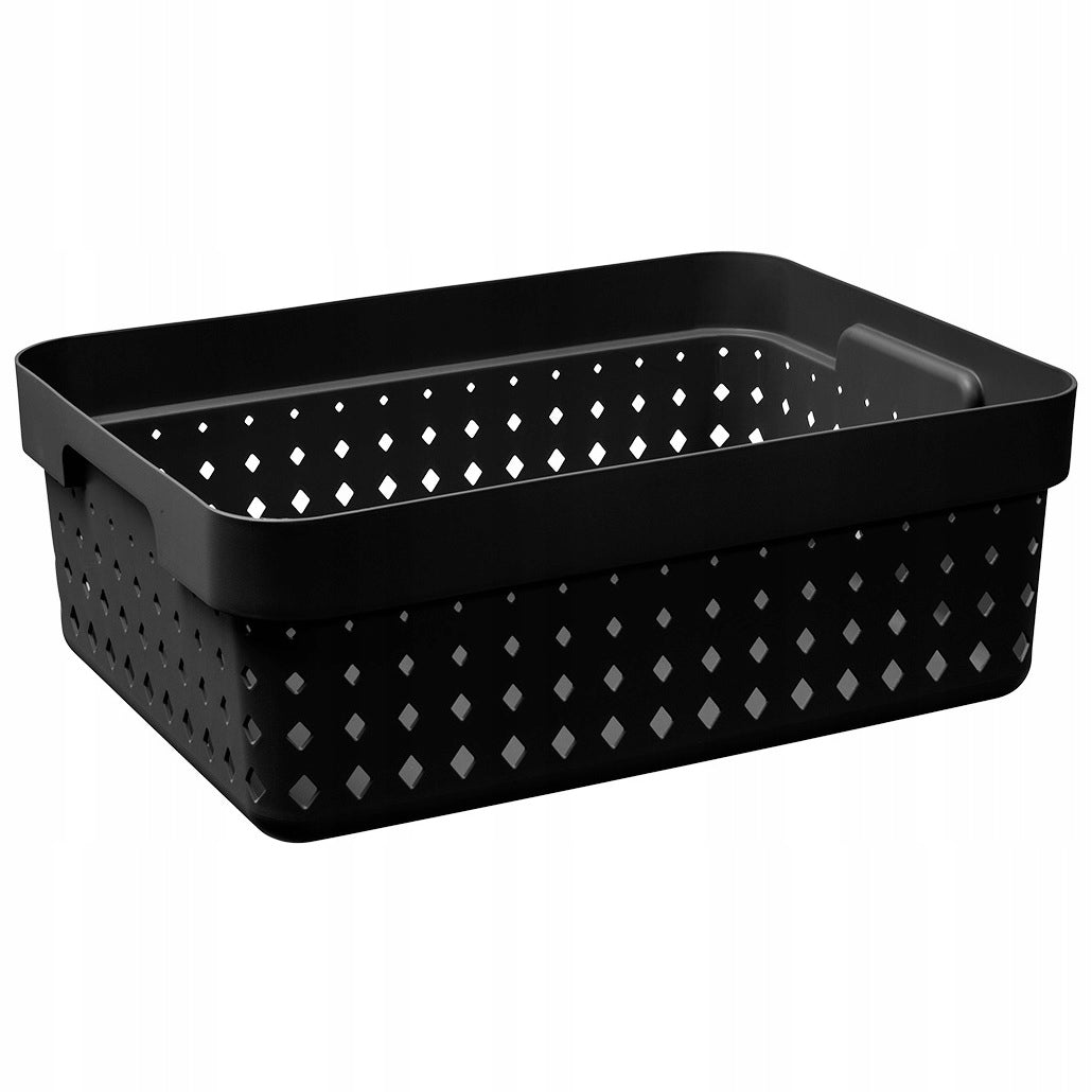 SHELF CHEST OF DRAWERS BATHROOM RACK WITH BASKETS WHITE AND BLACK Brand Plast Team