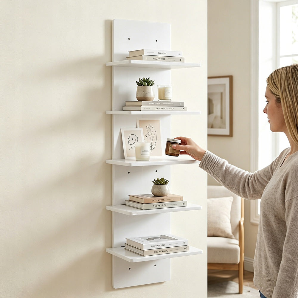 SHELF HANGING WALL PANEL 5 LEVELS CORNER BOOKCASE FLOATING Packaging status original