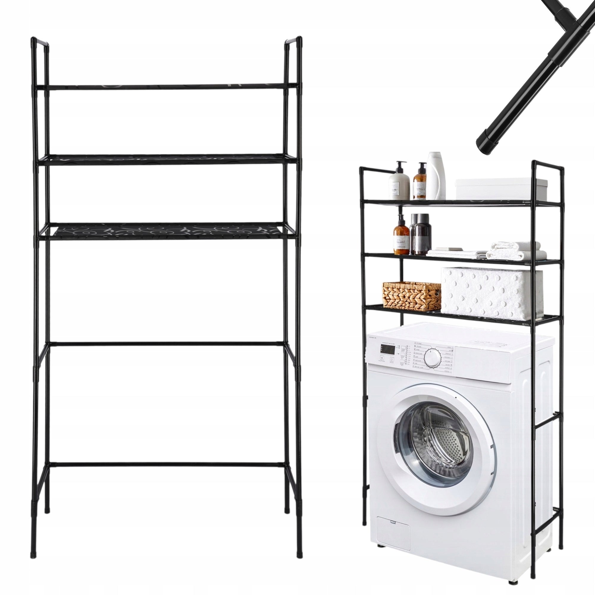 SHELF OVER WASHING MACHINE BATHROOM RACK METAL ORGANIZER 3 LEVELS