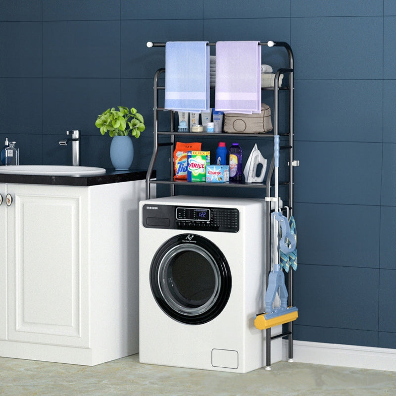 SHELF OVER WASHING MACHINE RACK FOR BATHROOM LAUNDRY ROOM BATHROOM CABINET BLACK