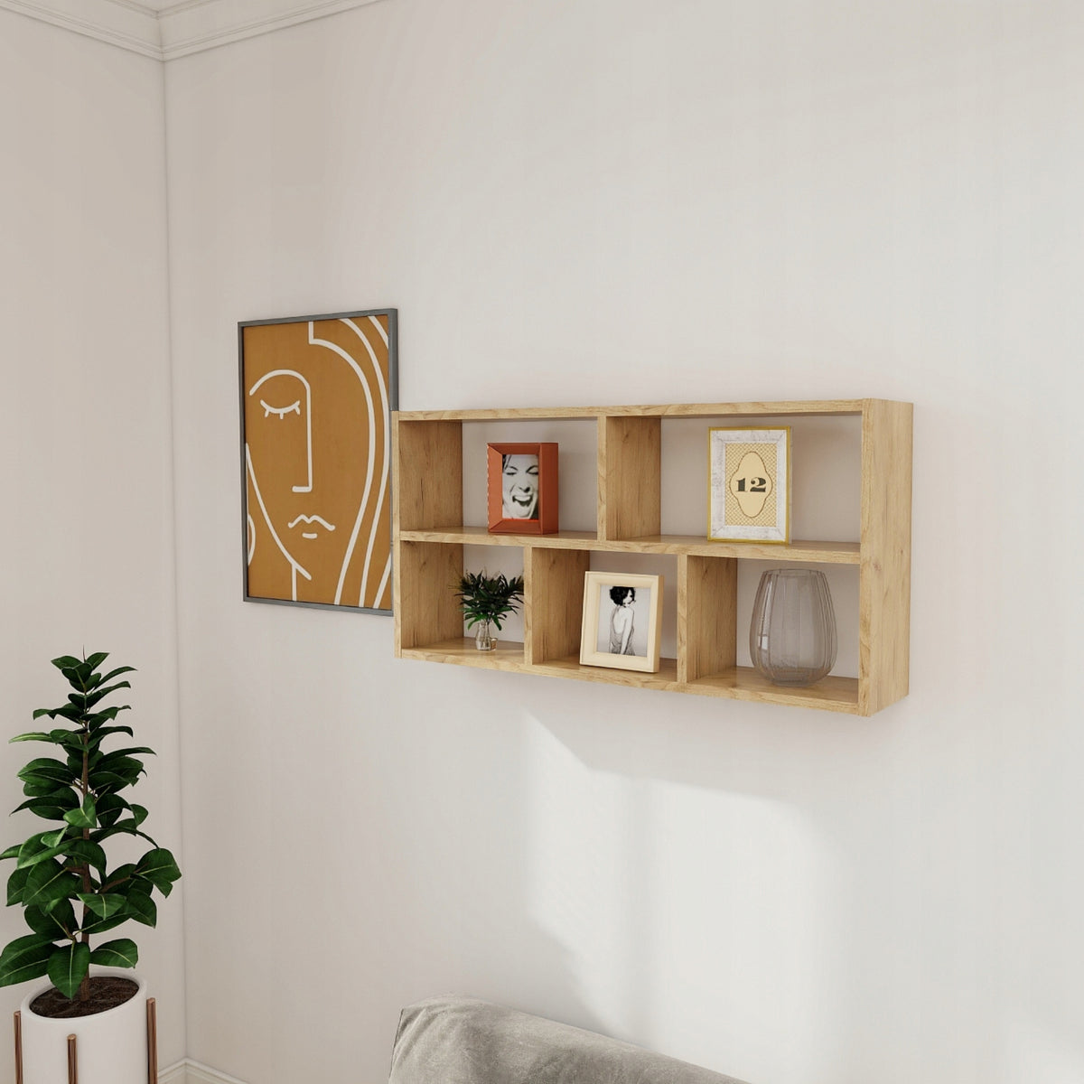SHELF hanging wall bookcase for living room 100x50x20 OAK CRAFT GOLD Manufacturer code BM0620003