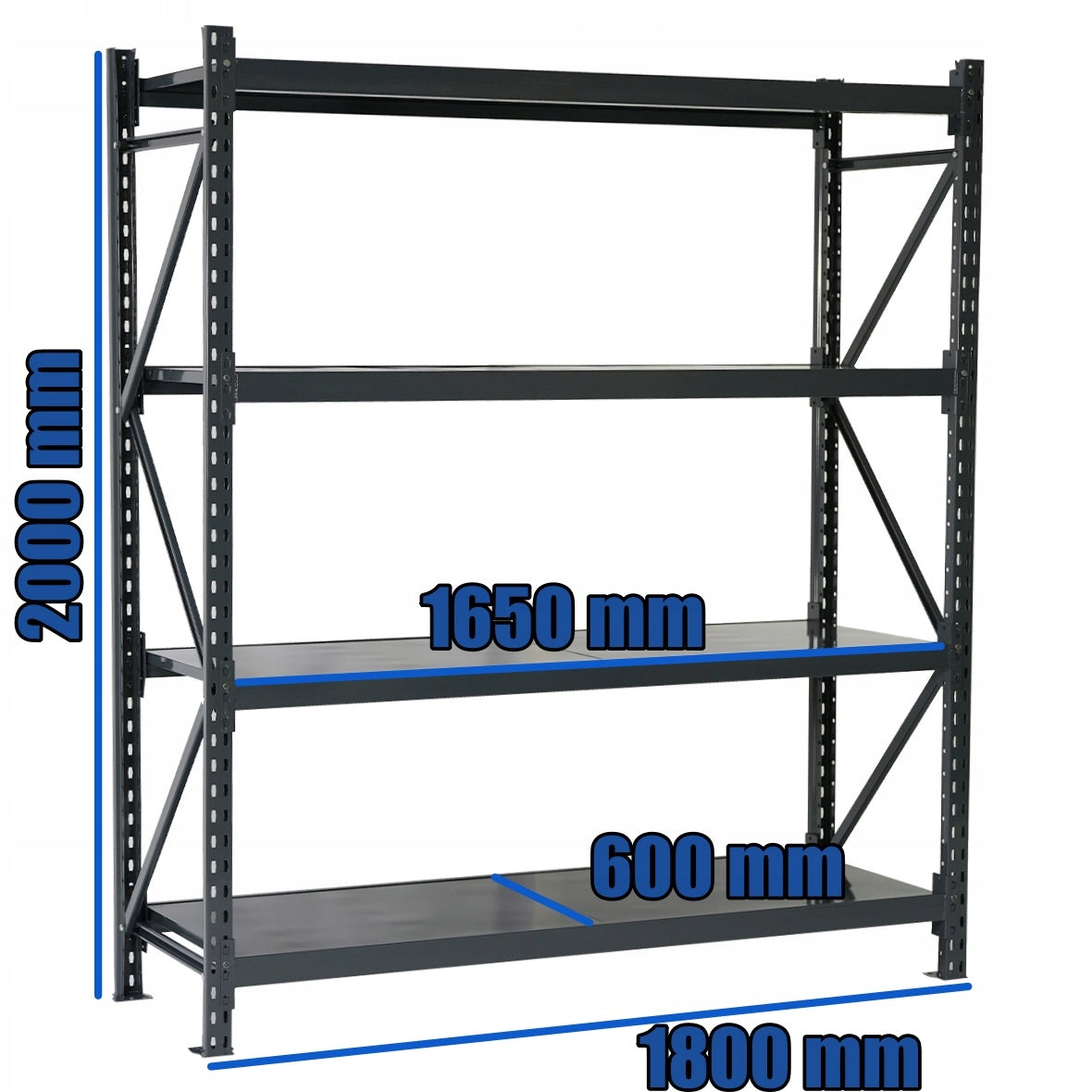 SHELVING UNIT METAL STORAGE 200X180X60 GR ST 4 SHELVES STRONG Manufacturer code DGR20018060STP4