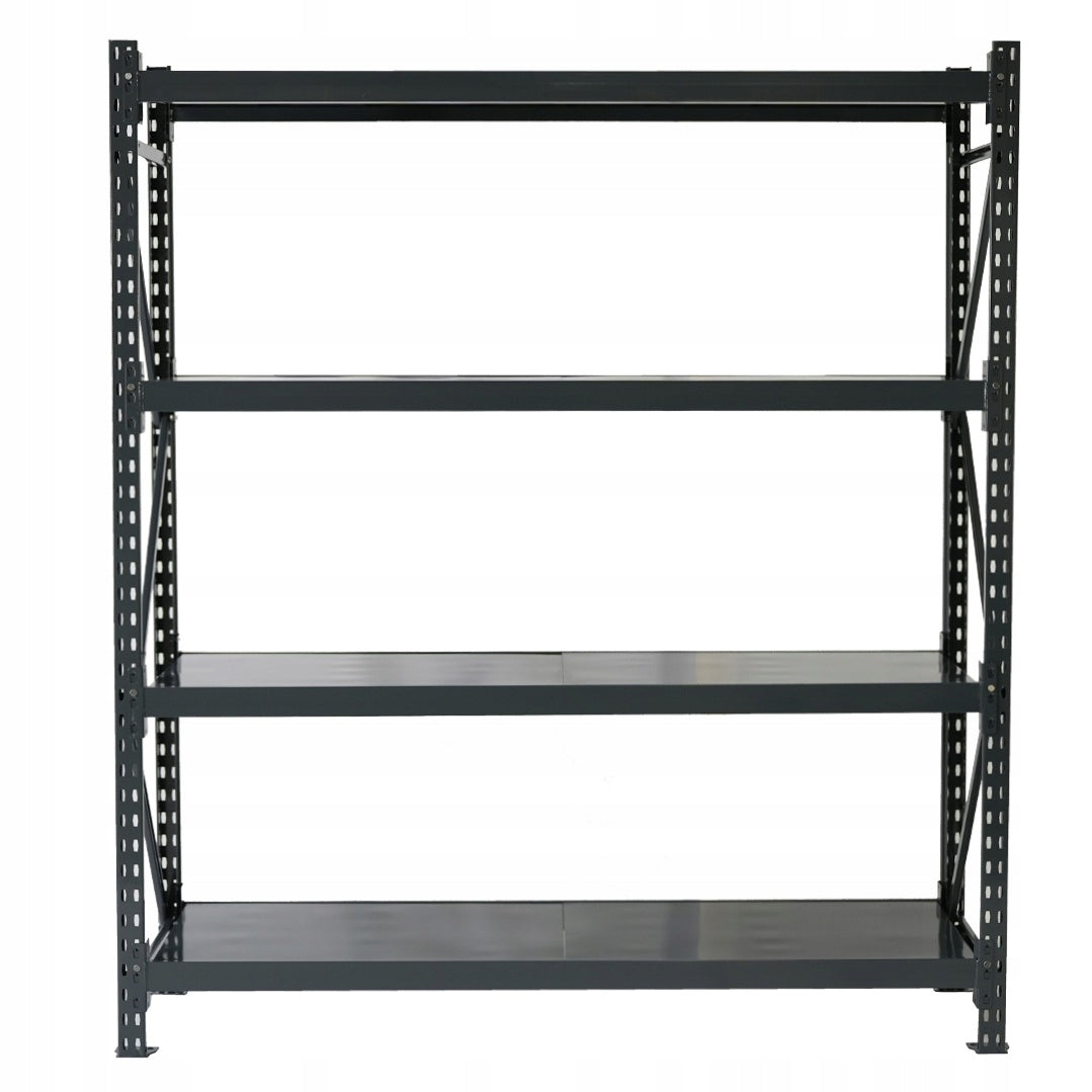 SHELVING UNIT METAL STORAGE 200X180X60 GR ST 4 SHELVES STRONG Packaging status original
