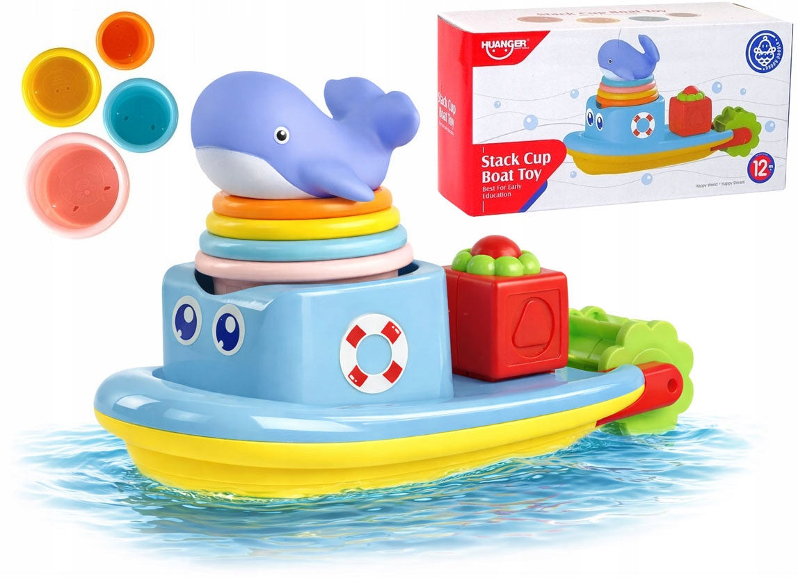 SHIP WHALE OVERFLOW CUPS BATH SET for bath tub water Packaging status original