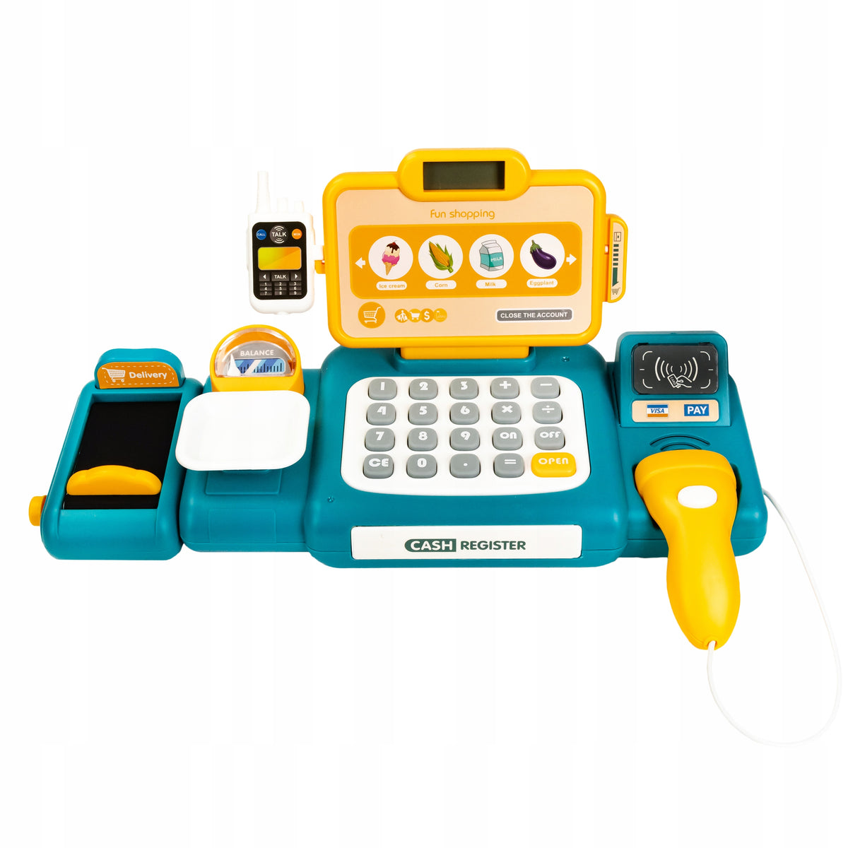 SHOP CASH REGISTER INTERACTIVE TOY SCANNER WEIGHT VEGETABLES COINS TAPE EAN (GTIN) 5906708100514