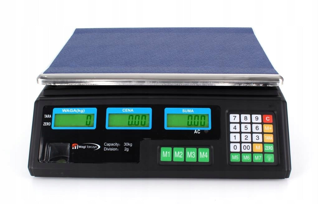 SHOP SCALE 30KG 2g ELECTRONIC 2x BATTERY storage calculation Accuracy 2 g