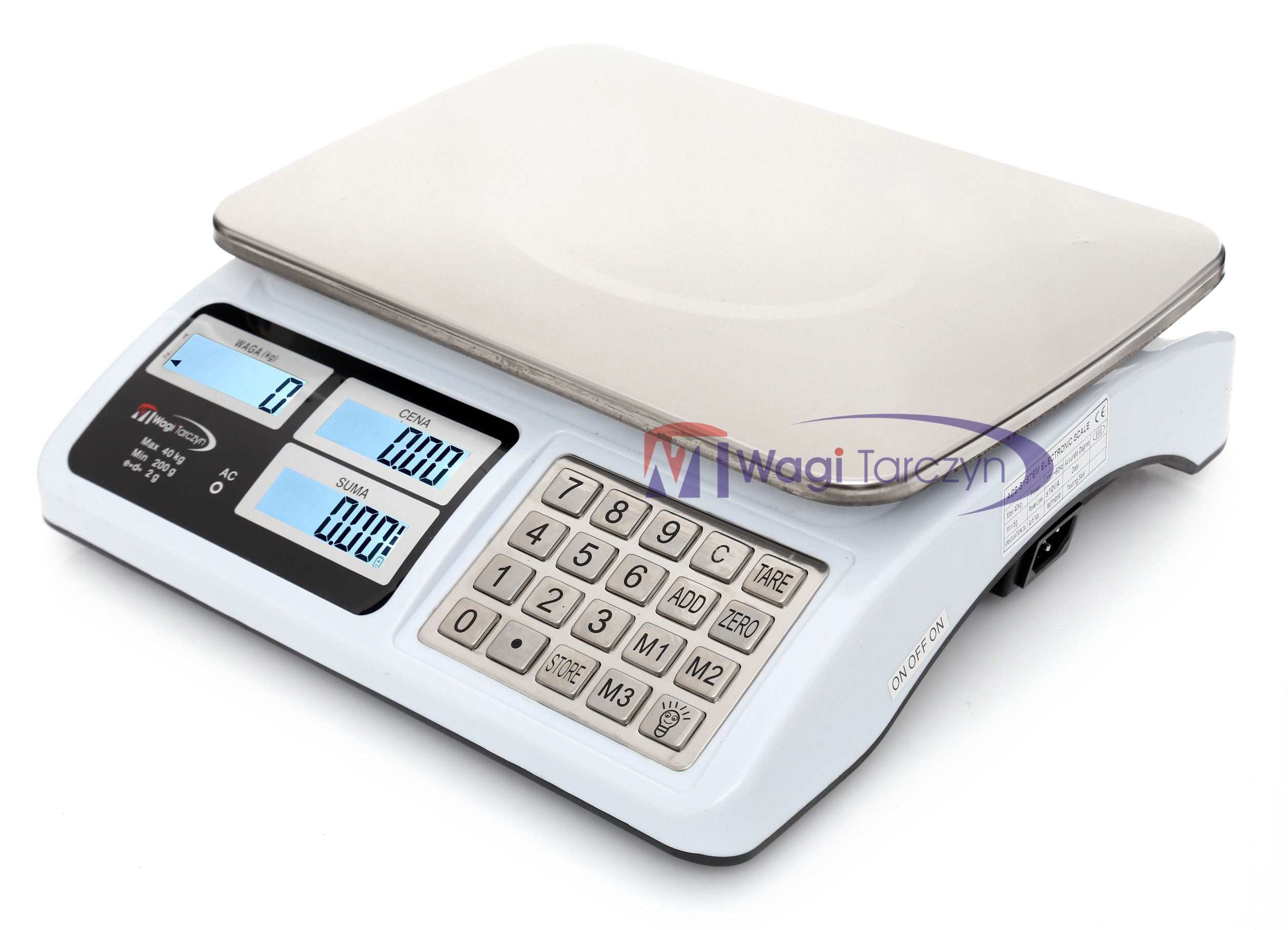 SHOP SCALE 40KG/2g ELECTRONIC KITCHEN CATERING STORAGE + Power supply battery and mains