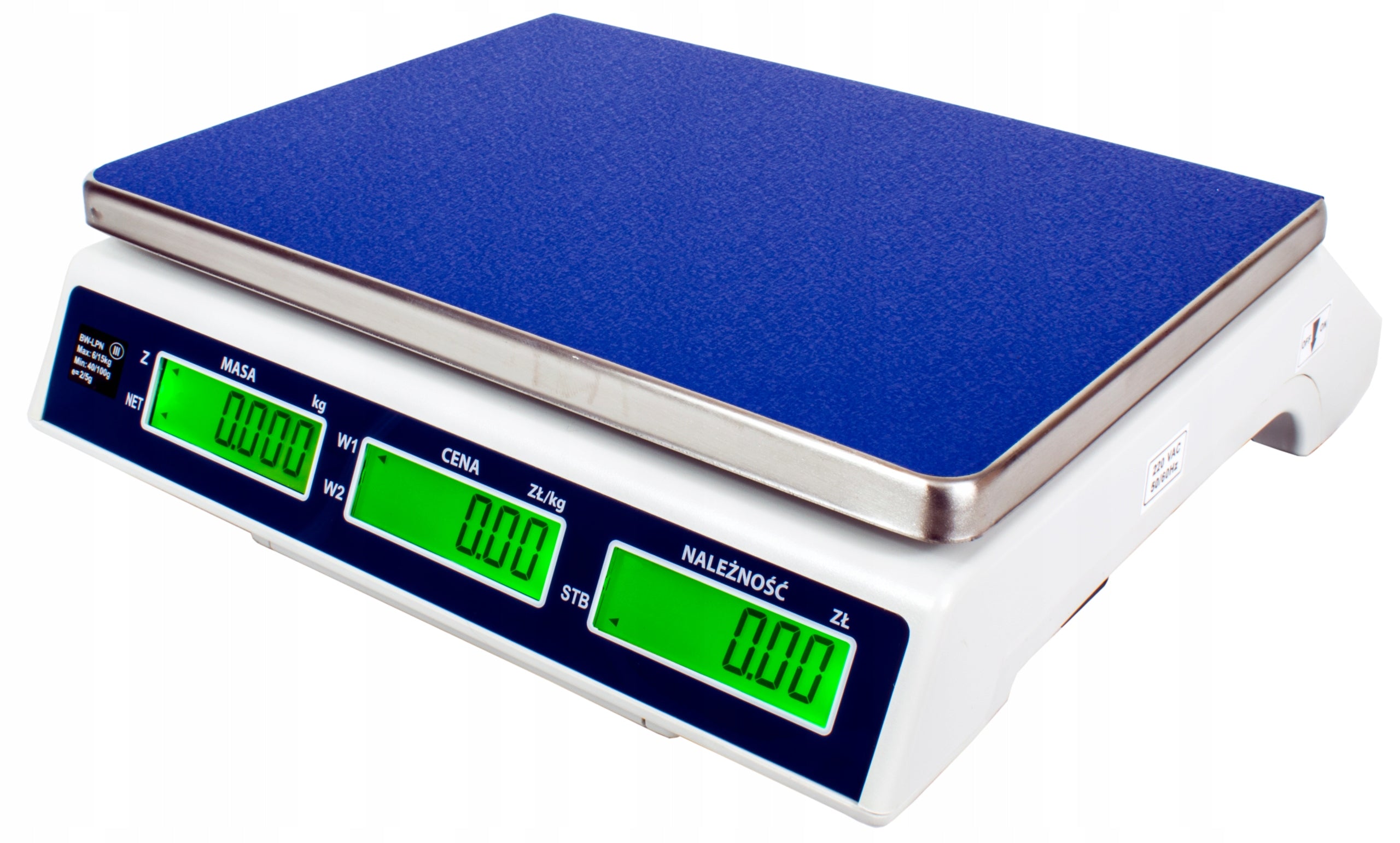 SHOP SCALE WITH LEGALIZATION 30KG CALCULATION ELECTRONIC BIELSKIE WAGI Product weight with unit packaging 5 kg