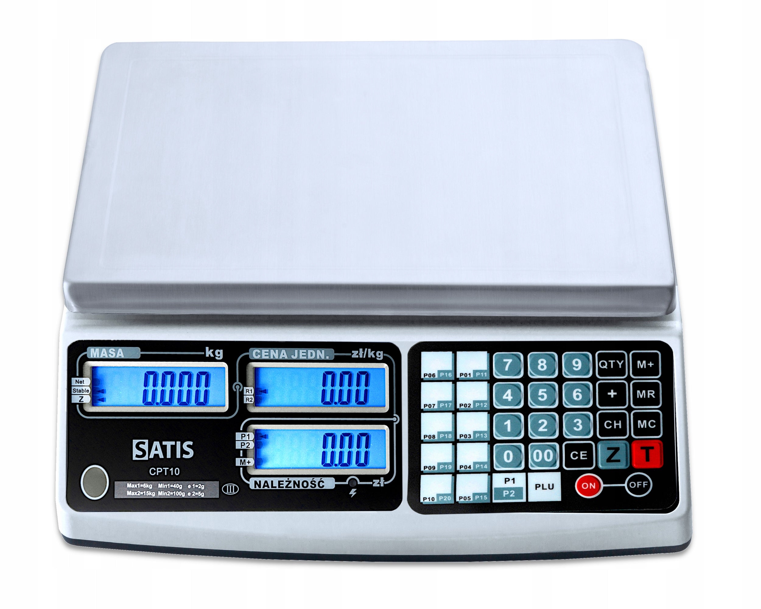 SHOP SCALE WITH LEGALIZATION COUNTING THE PRICE UP TO 15KG RS ELECTRONIC DIGITAL Additional information auto-off option tare function LCD display back light Polish subtitles built-in battery