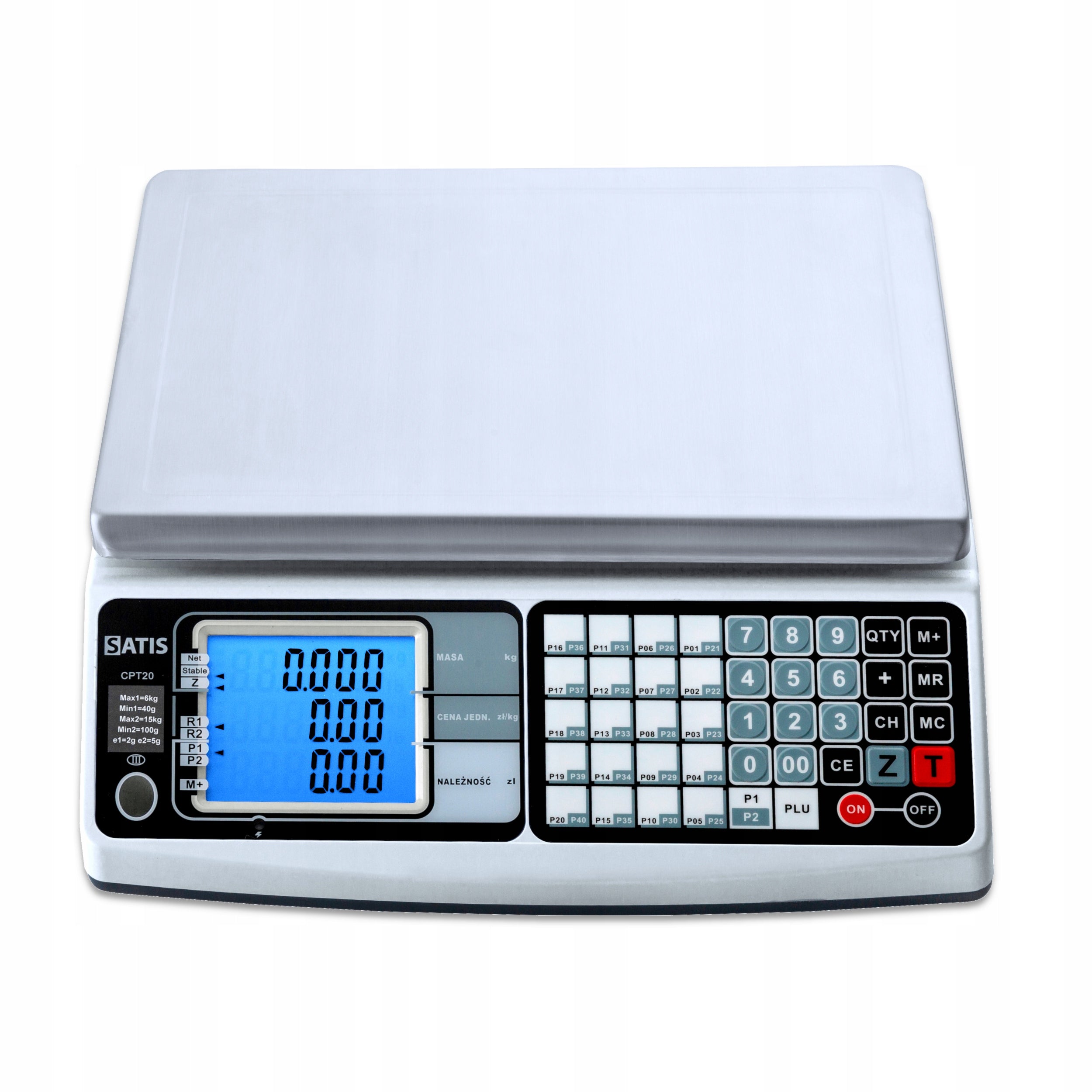 SHOP SCALE WITH LEGALIZATION LICKING PRICE UP TO 15KG ELECTRONIC DIGITAL Manufacturer code CPT-20 6/15kg
