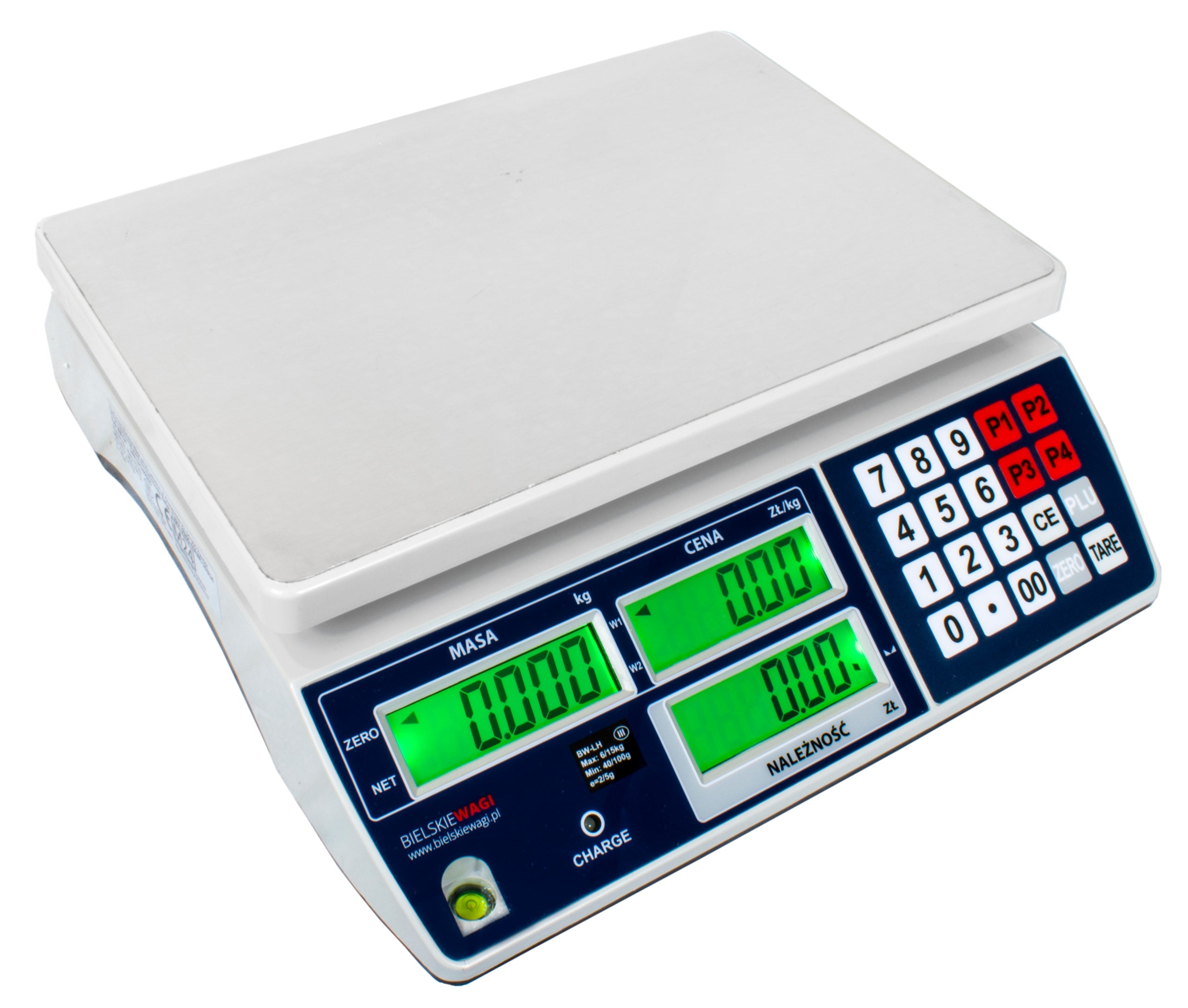 SHOP SCALE WITH LEGALIZATION UP TO 30KG CALCULATION TO THE STORE LARGE PAN Brand Bielskie Wagi
