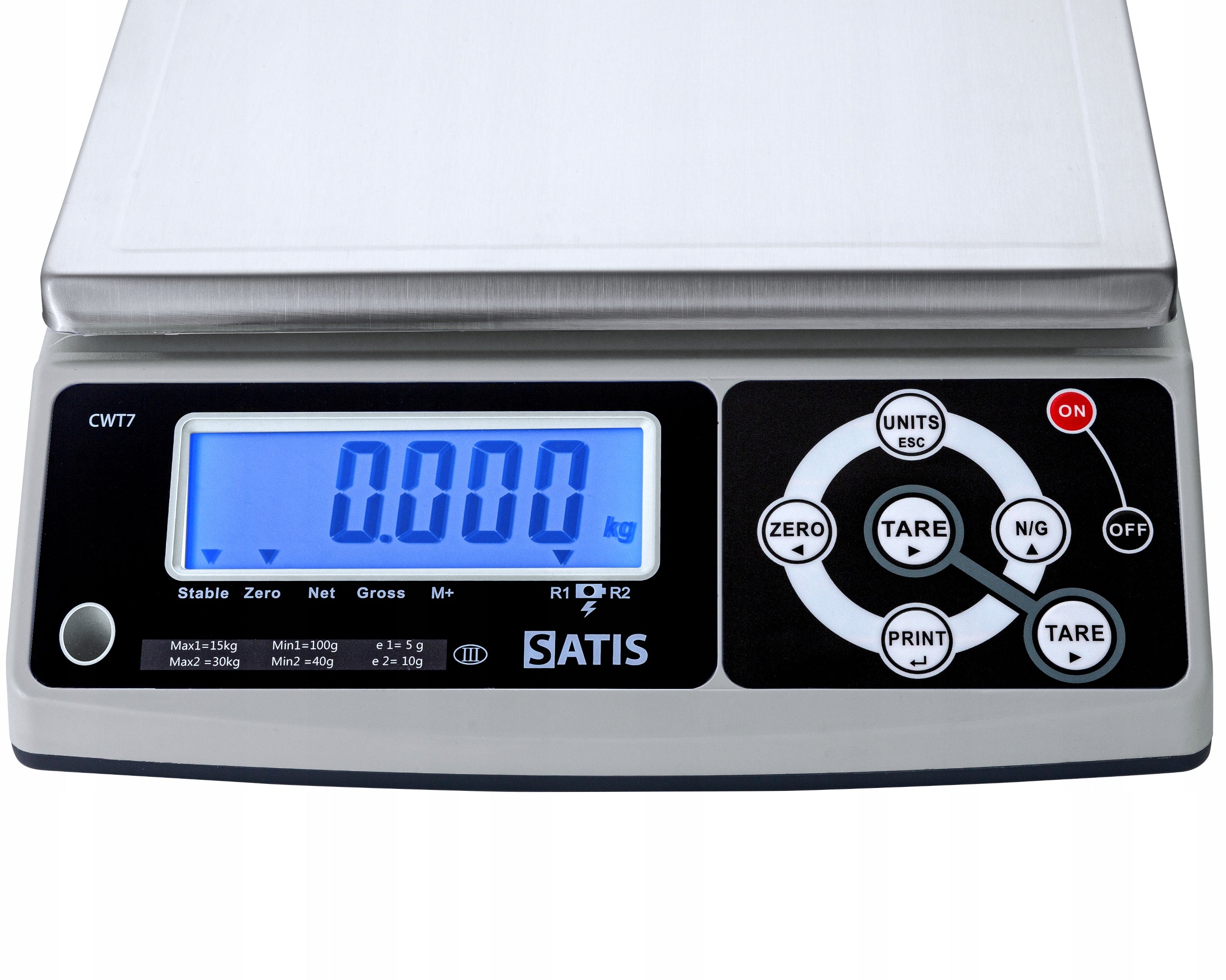 SHOP SCALE WITH LEGALIZATION UP TO 3KG ELECTRONIC ACCURATE TO THE LCD STORE Manufacturer code SATIS waga prosta CWT-7 1,5/3kg