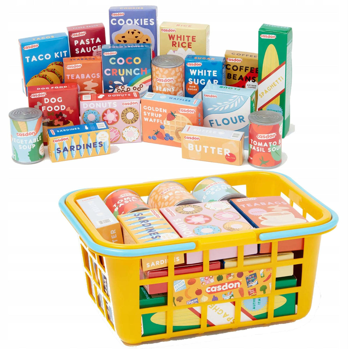 SHOPPING CART SET OF FOOD PRODUCTS FUN IN THE STORE CASDON