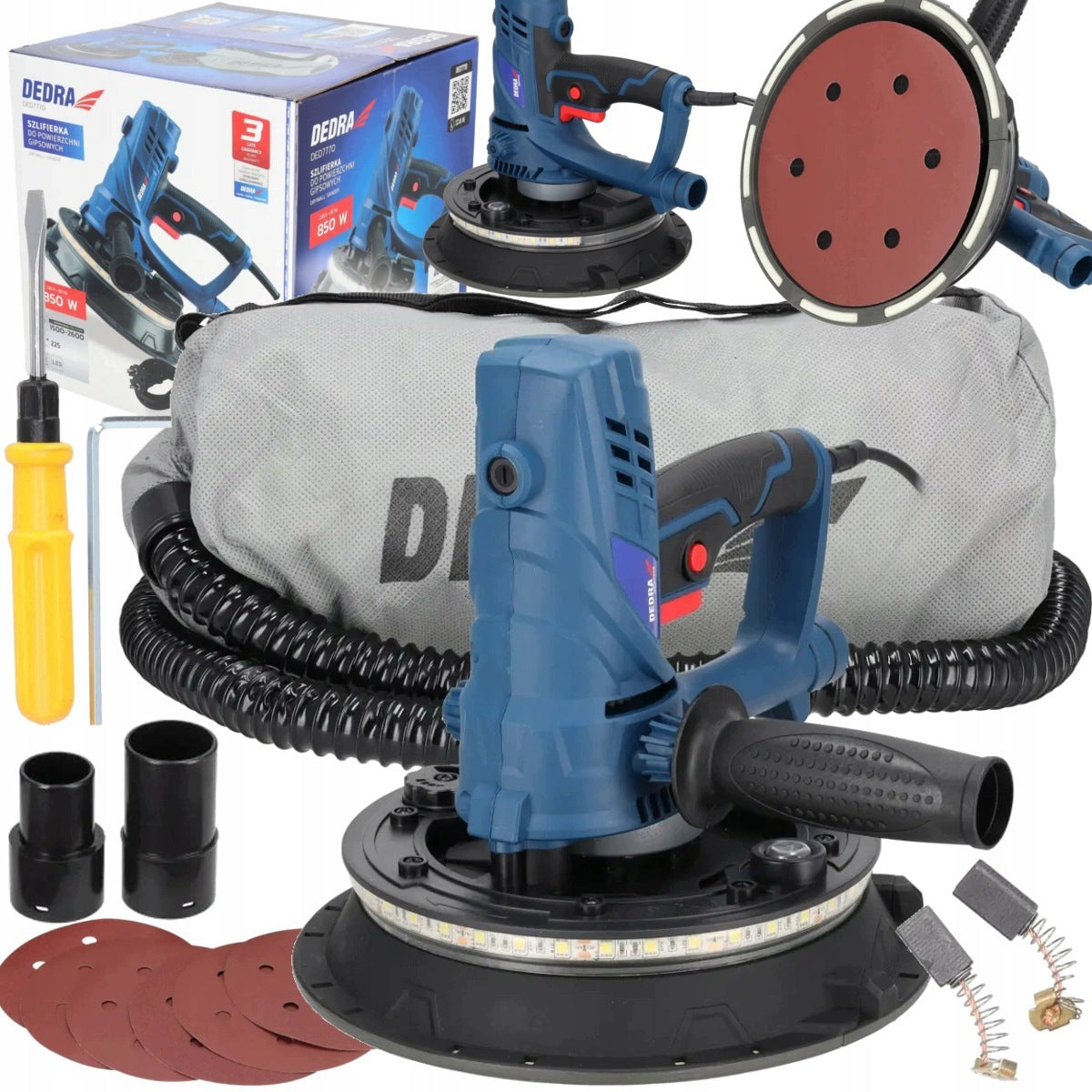 SHORT SANDER FOR PLASTER WITH BAG 850W DISC 225 MM