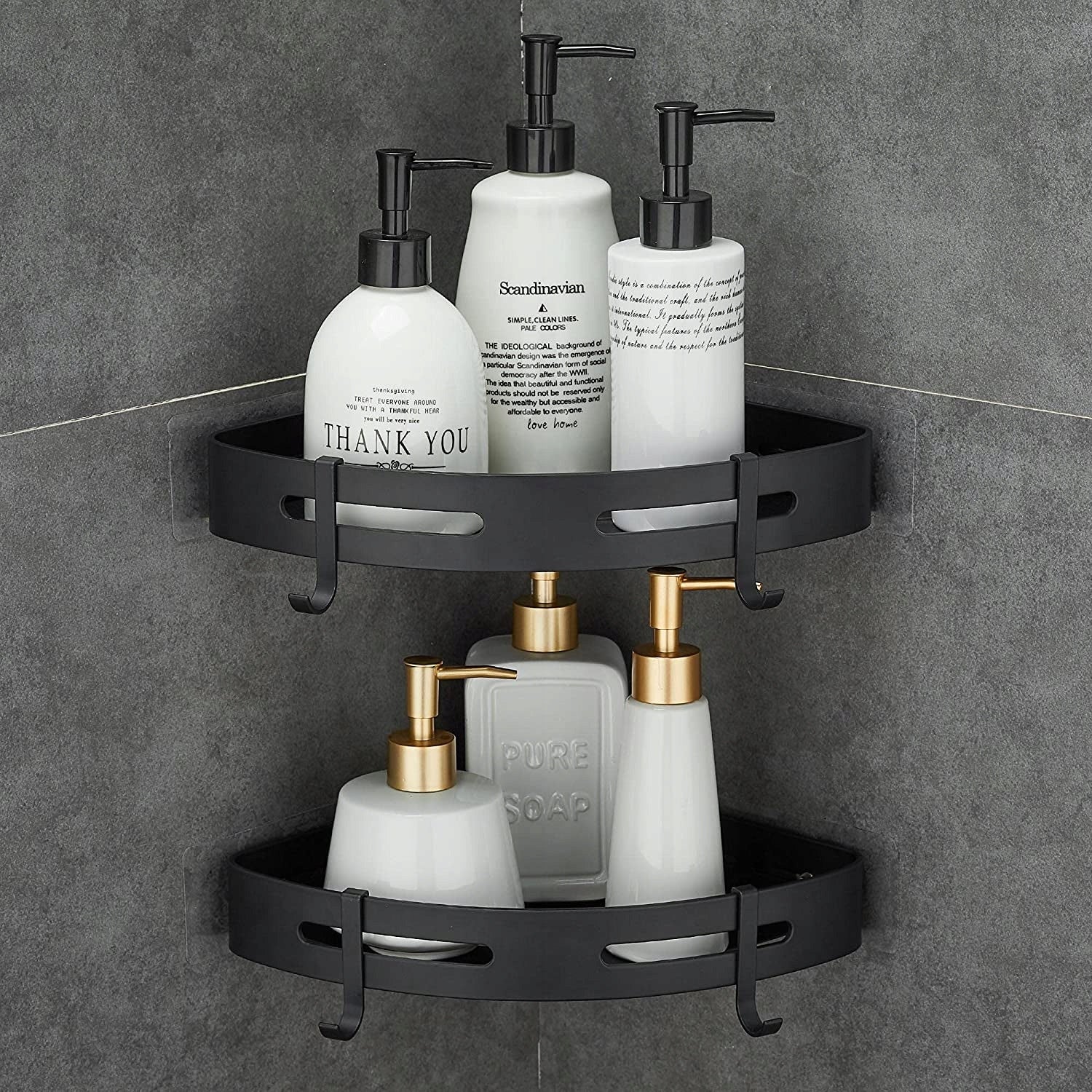 SHOWER SHELF CORNER SHOWER BLACK 2pcs