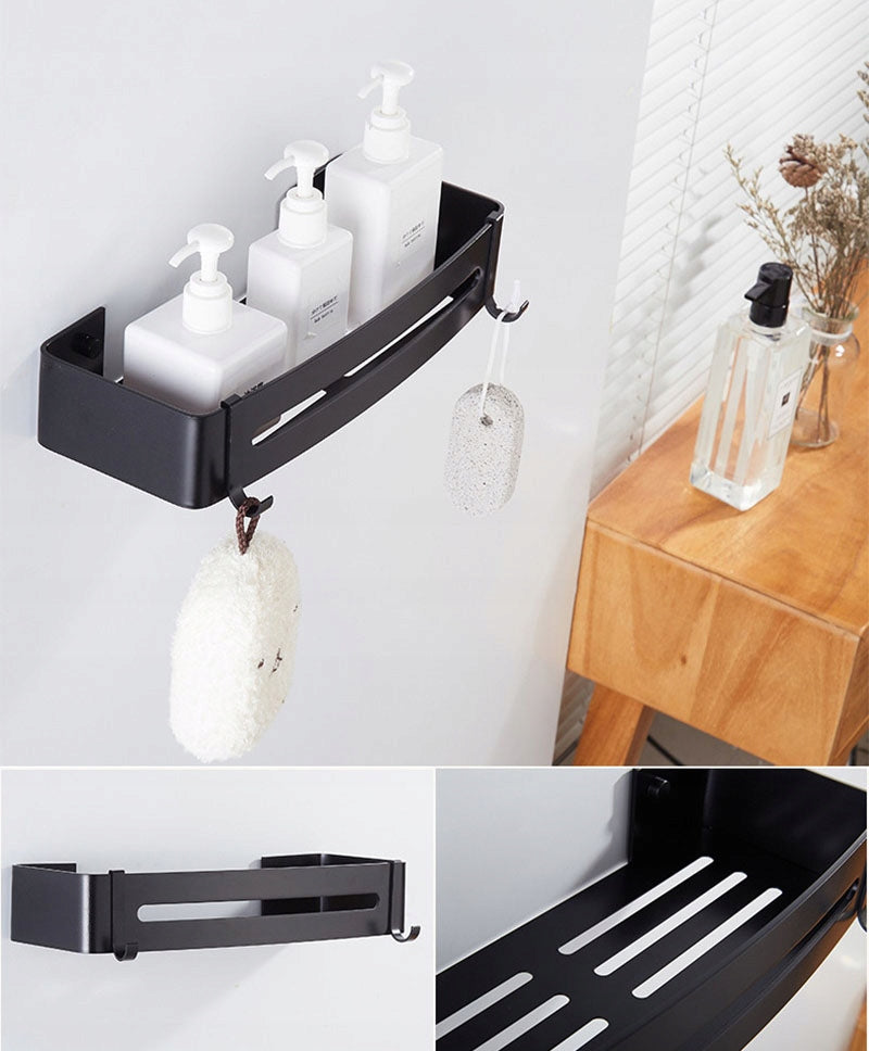 SHOWER SHELF FOR BATHROOM KITCHEN FOR SPICES WALL BLACK LOFT EAN (GTIN) 5902340322734
