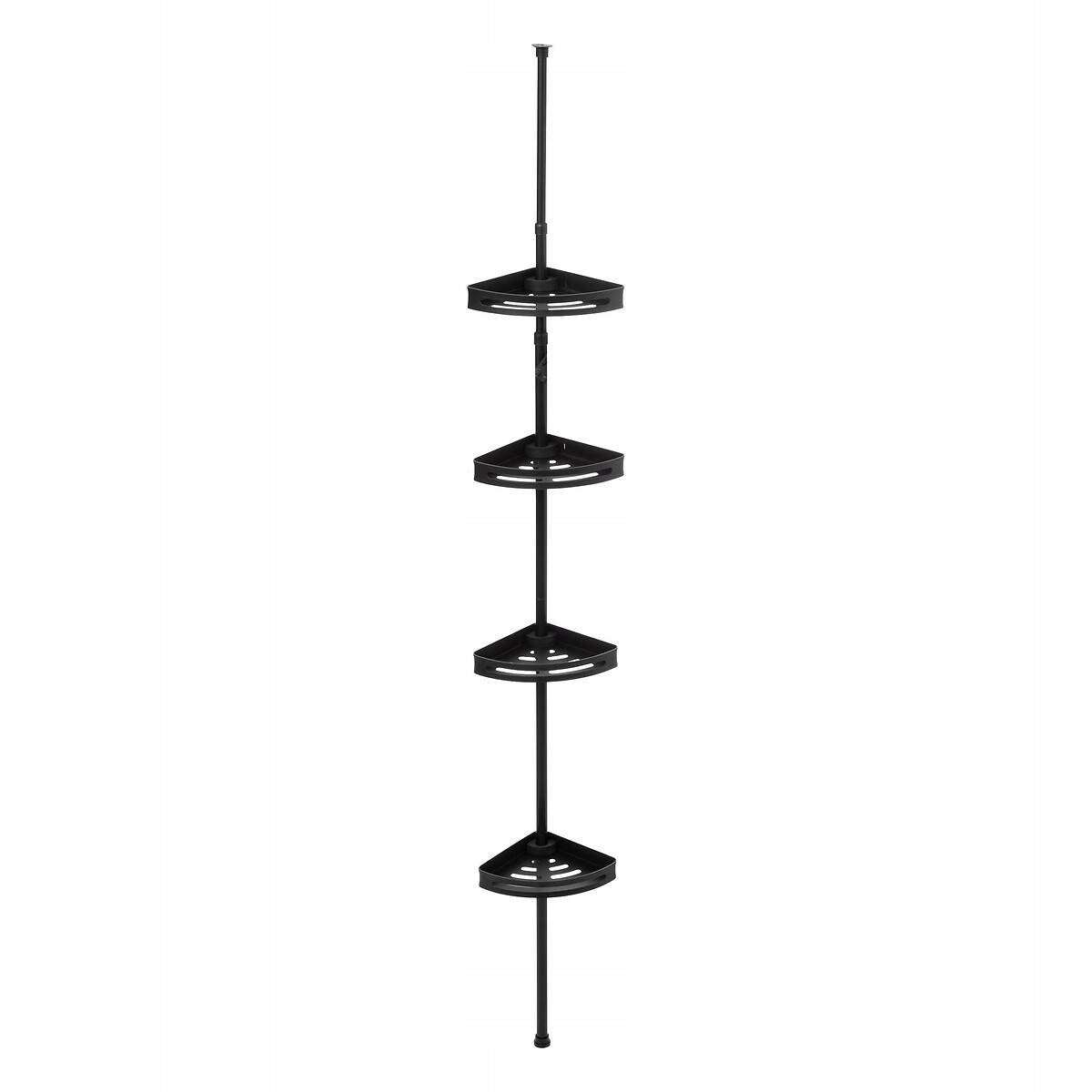 SHOWER SHELF TELESCOPIC BLACK ALUMINUM 4 LEVELS 180 - 240 cm