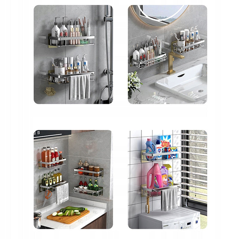 SHOWER SHELF WITHOUT DRILLING 2PCS White Furniture height 5 cm