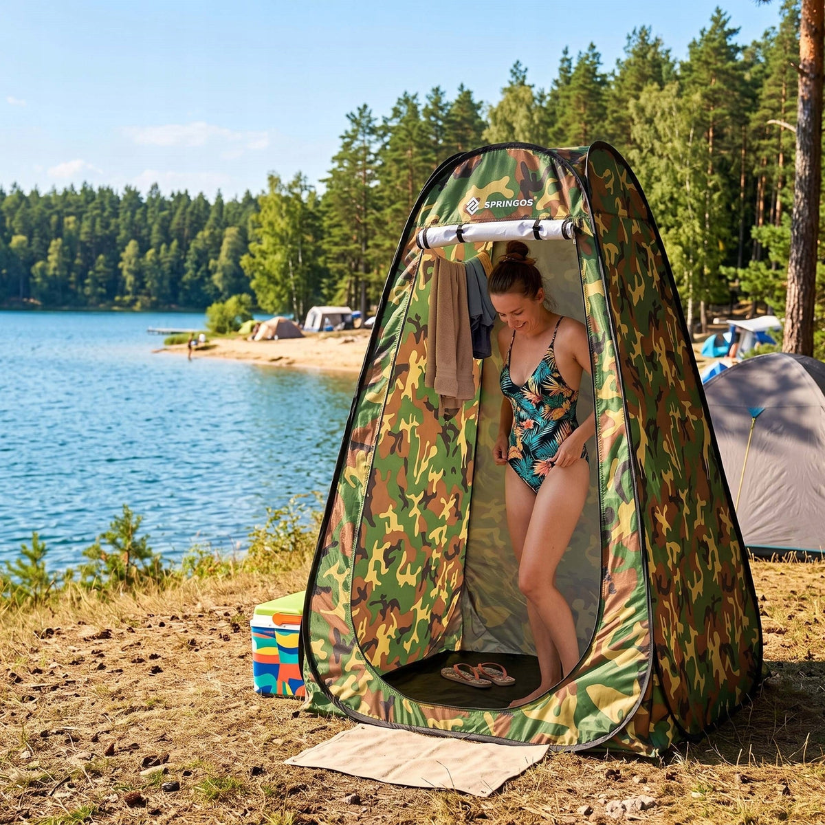 SHOWER TENT TOILET CHANGING ROOM PORTABLE CAMPING BEACH Packaging status original