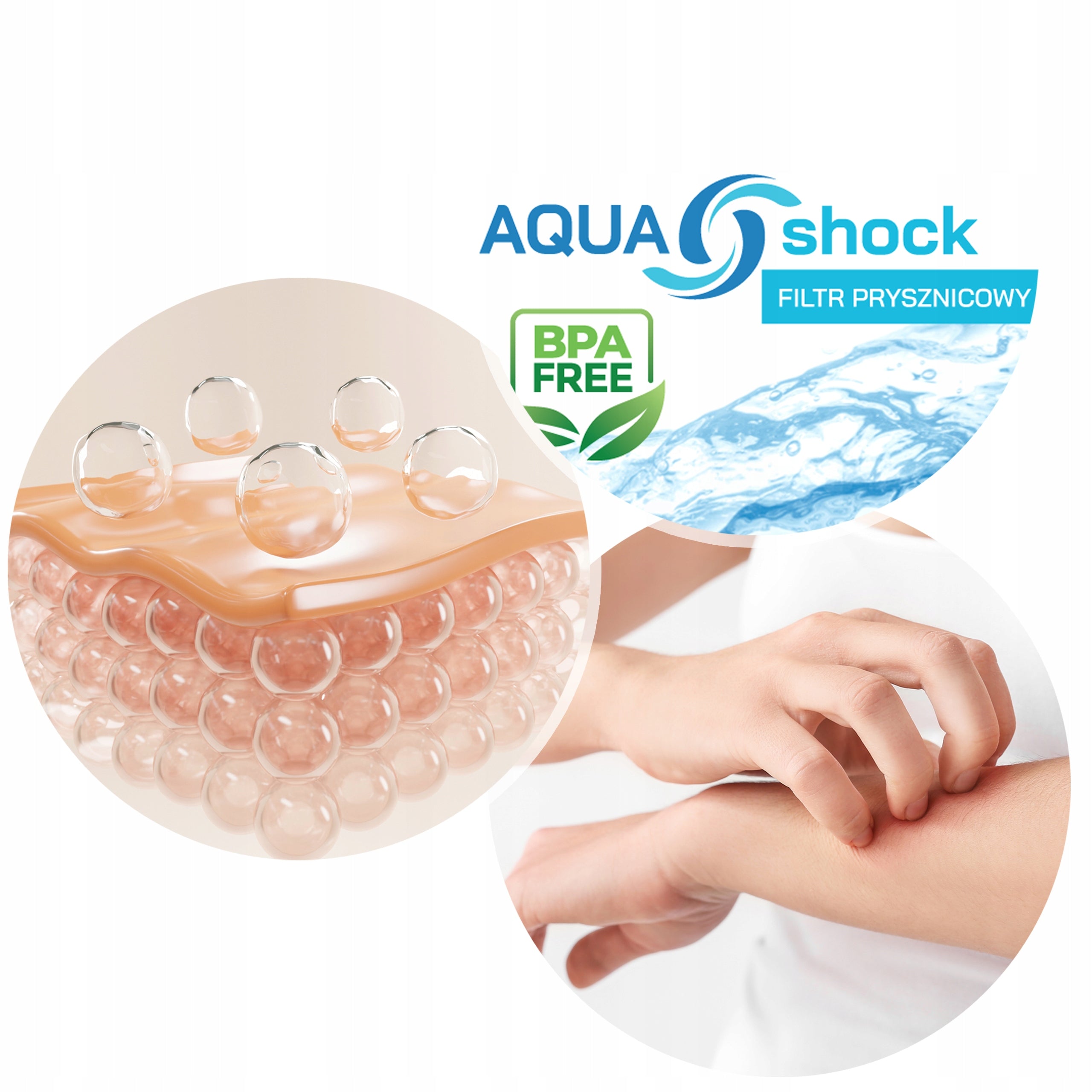 SHOWER WATER FILTER AQUA shock GOLD SHOWER REFILL Kind on-tap